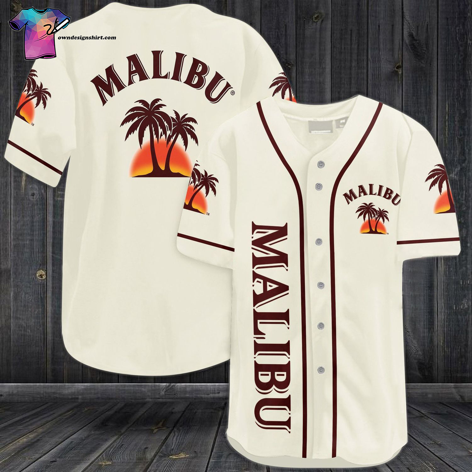 Malibu Rum Full Print Baseball Jersey