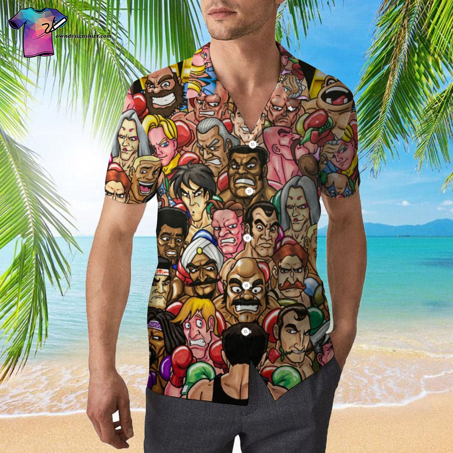 Punch-Out All Over Print Hawaiian Shirt