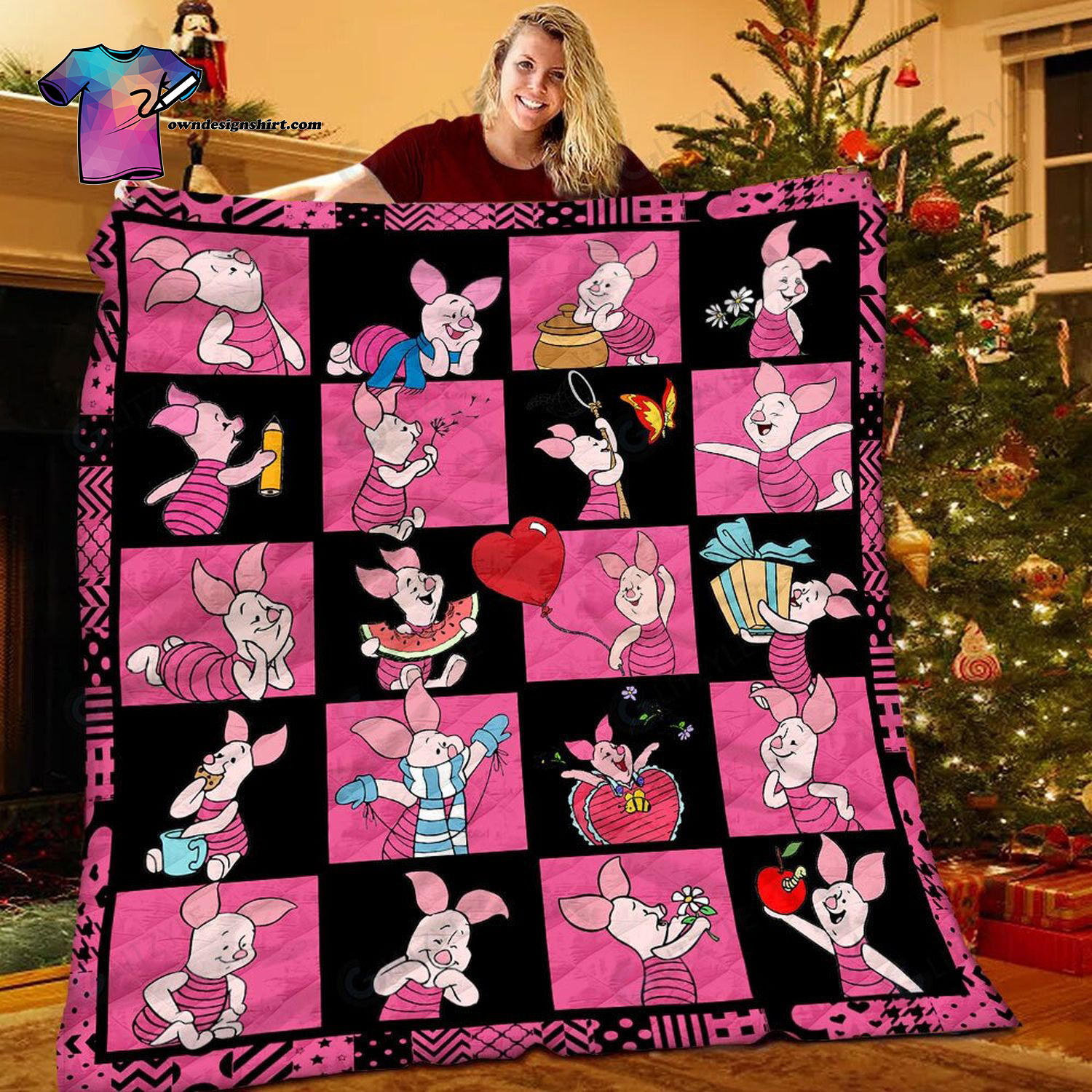 Winnie The Pooh Piglet All Over Print Quilt
