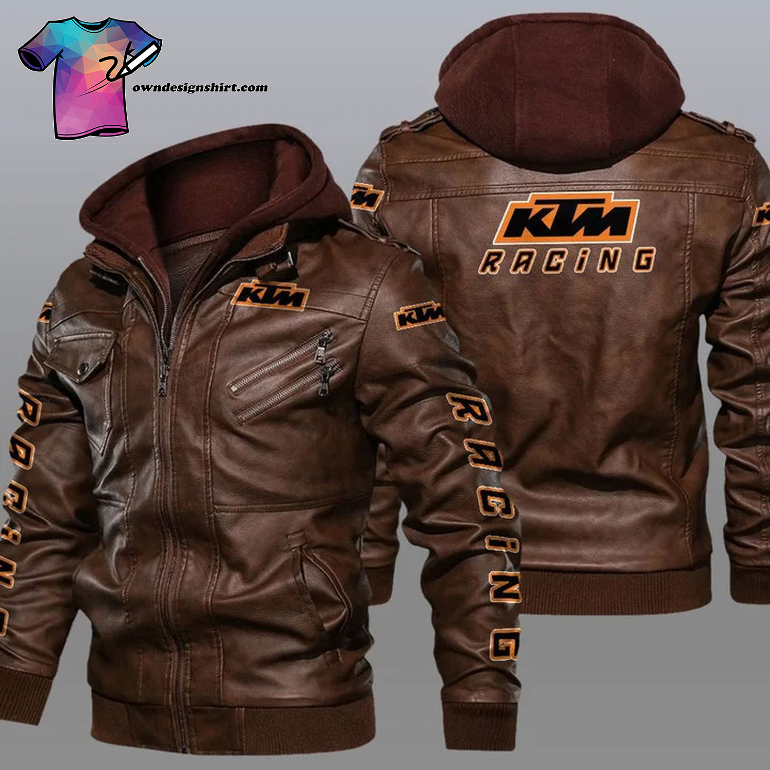 KTM Racing Logo Leather Jacket