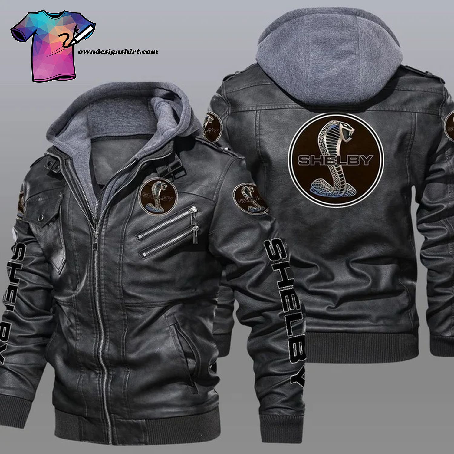 Ford Shelby Car Symbol Leather Jacket