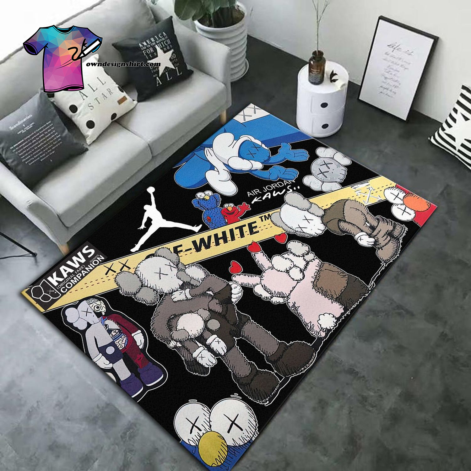 Order Kaws Off-white Supreme Air Jordan Shoes Living Room Rug from  Brightroomy now!