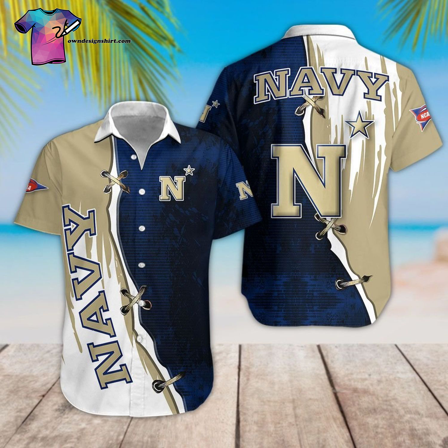 Navy Midshipmen Football Team Hawaiian Shirt