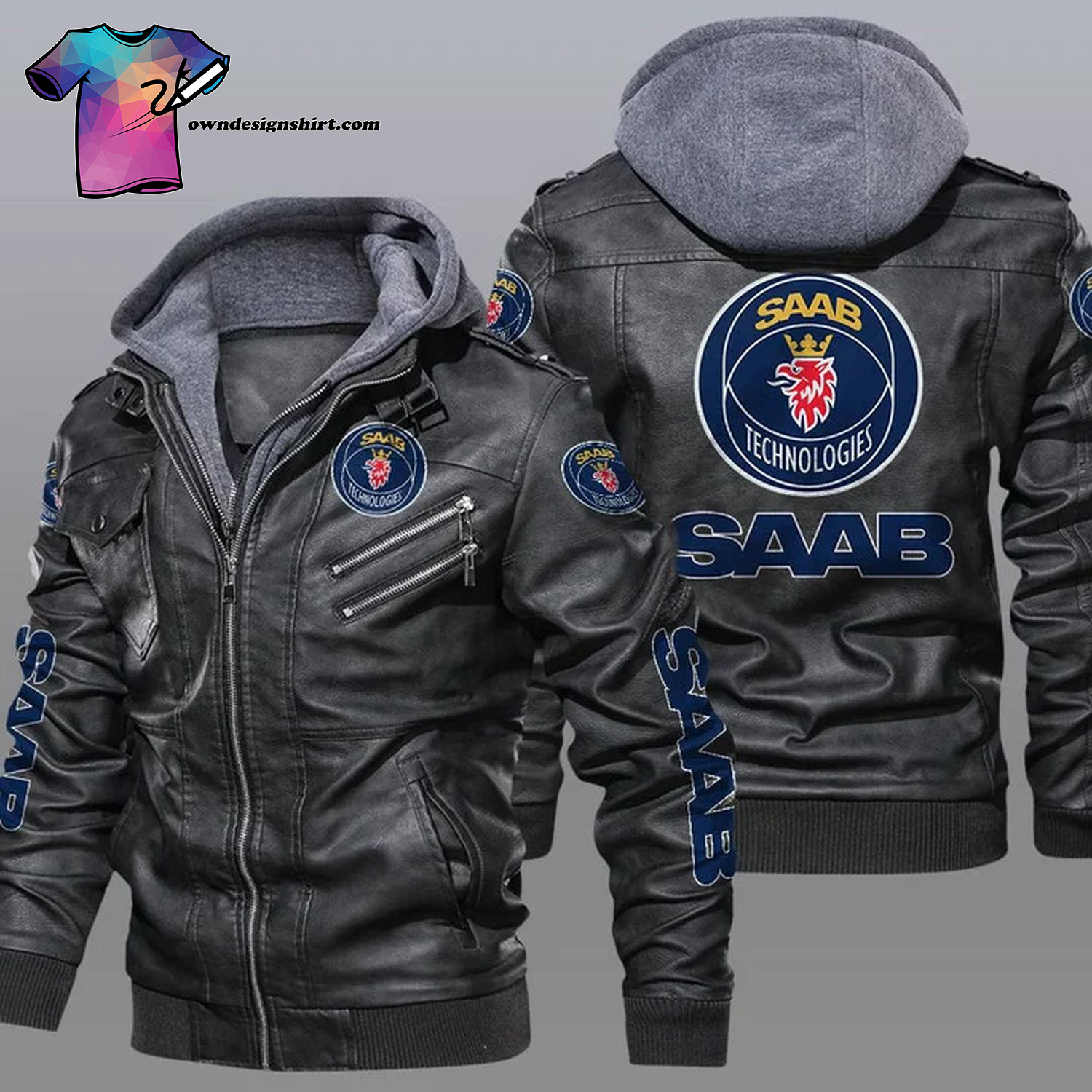 Saab Technologies Symbol Leather Jacket