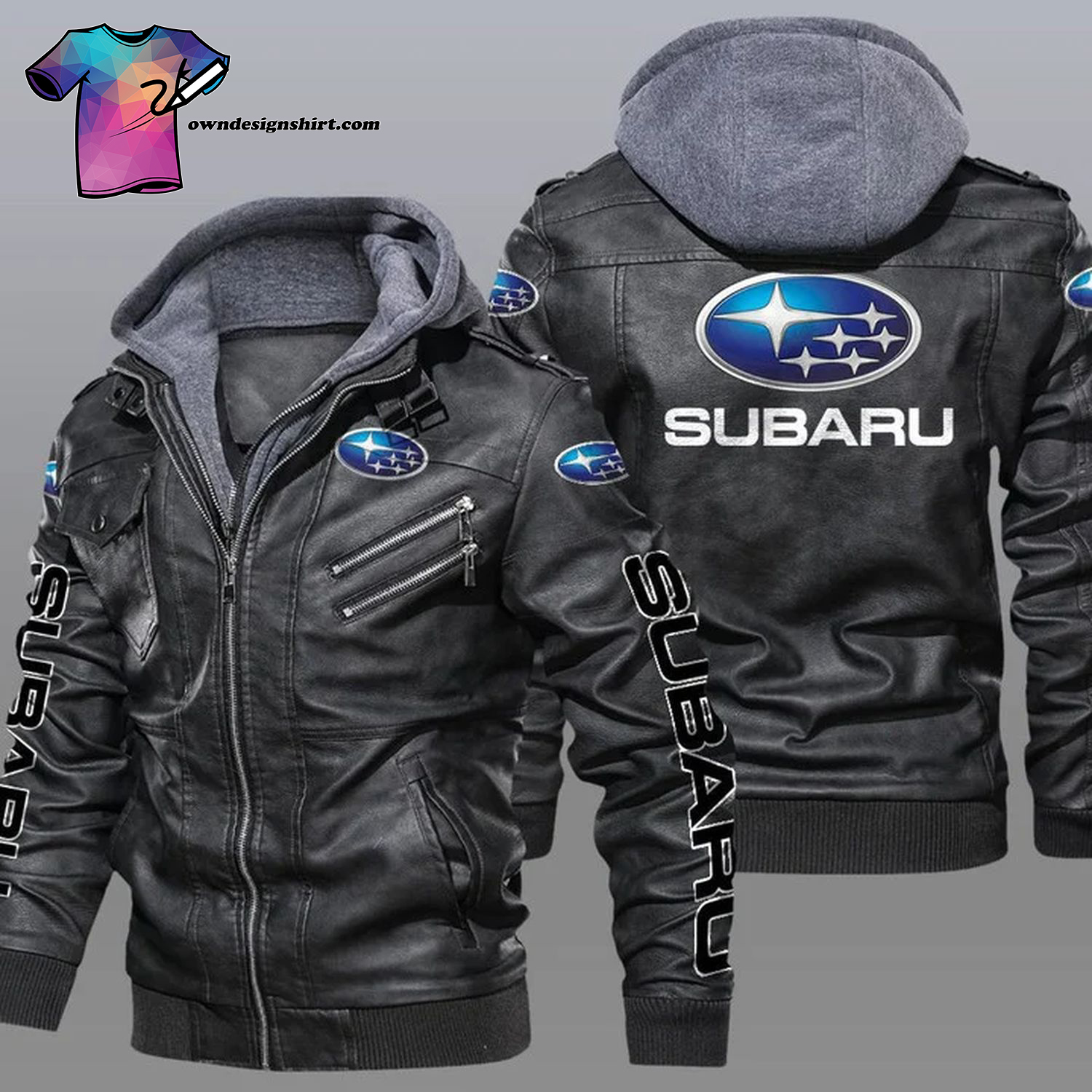 Subaru Car Symbol Leather Jacket