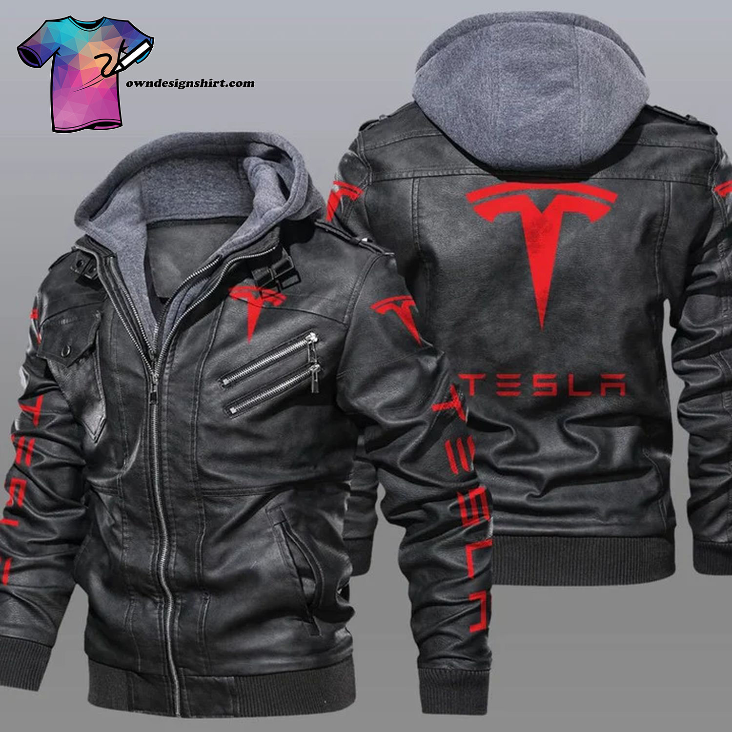 Tesla Motors Symbol Leather Jacket