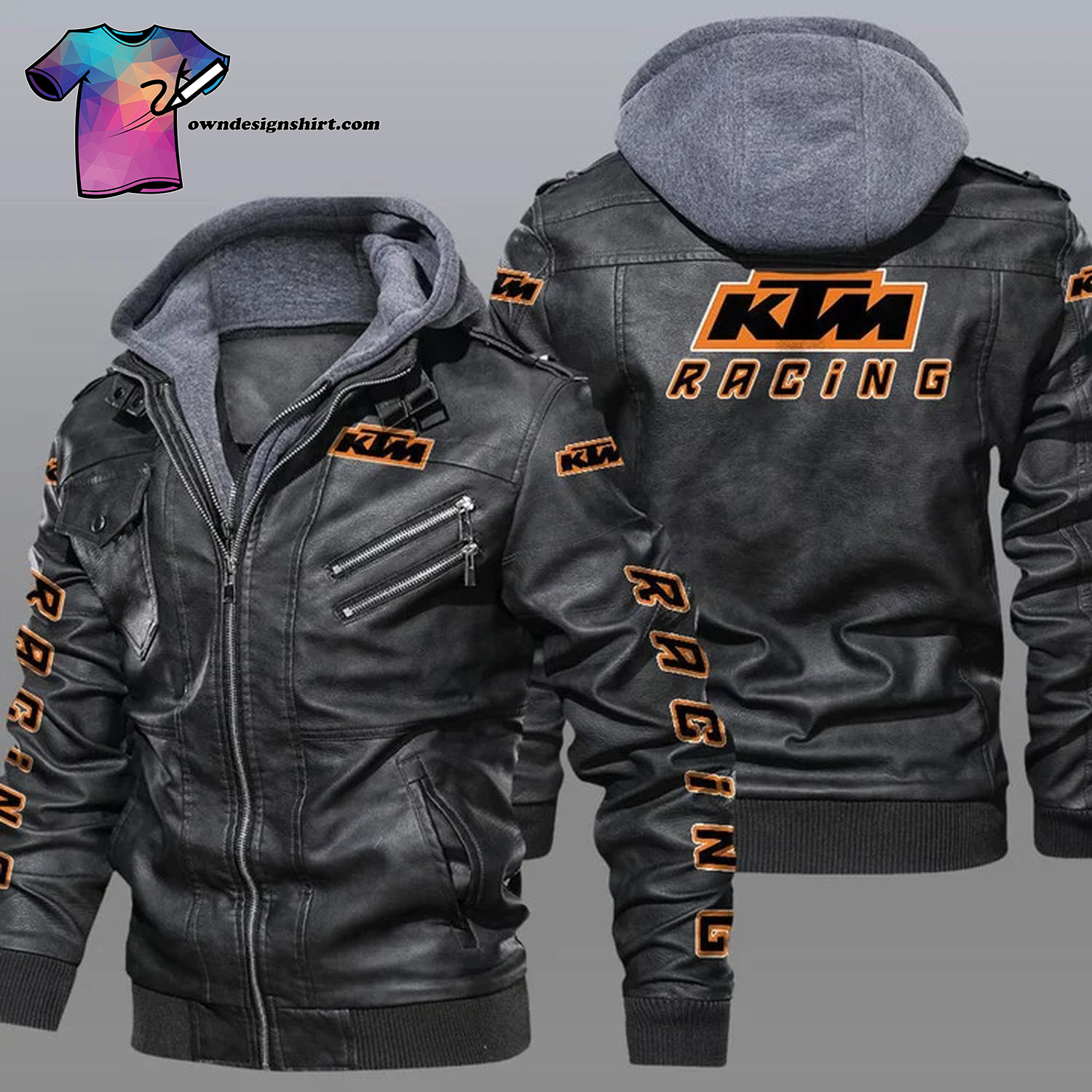 KTM Racing Logo Leather Jacket