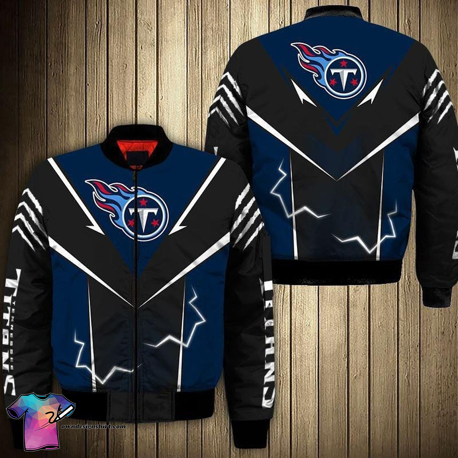[The best selling] Tennessee Titans Team All Over Printed Bomber Jacket