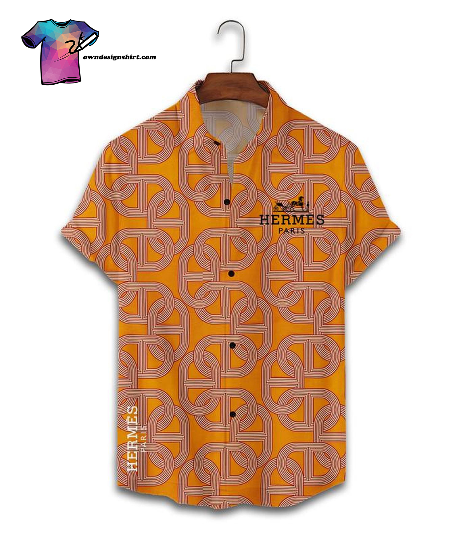 The best selling] Hermes Monogram Full Print Hawaiian Shirt Beach