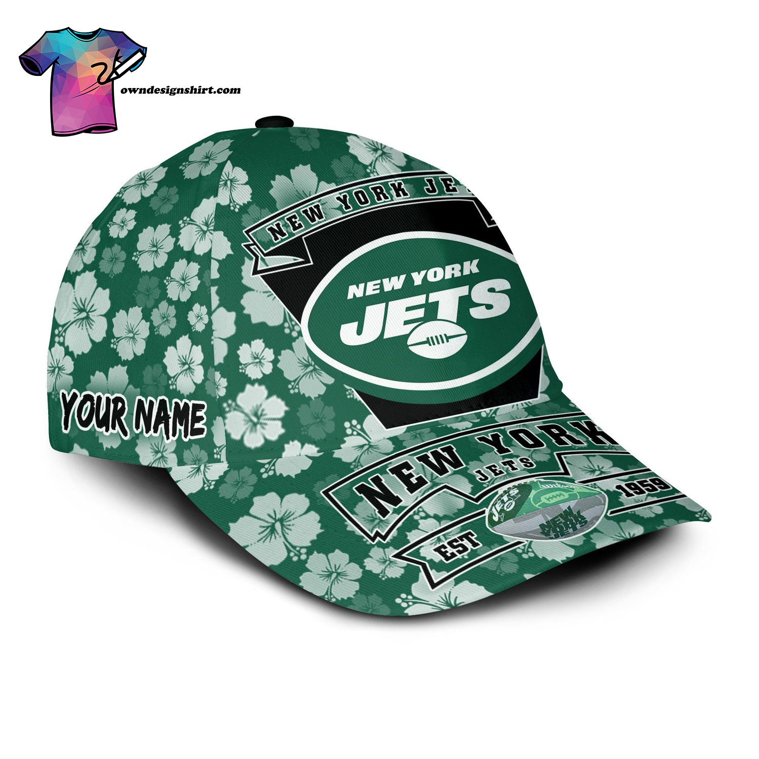 The best selling] NFL New York Jets Floral Summer Classic Baseball Cap