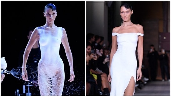 How coperni created Bella Hadid's spray paint dress