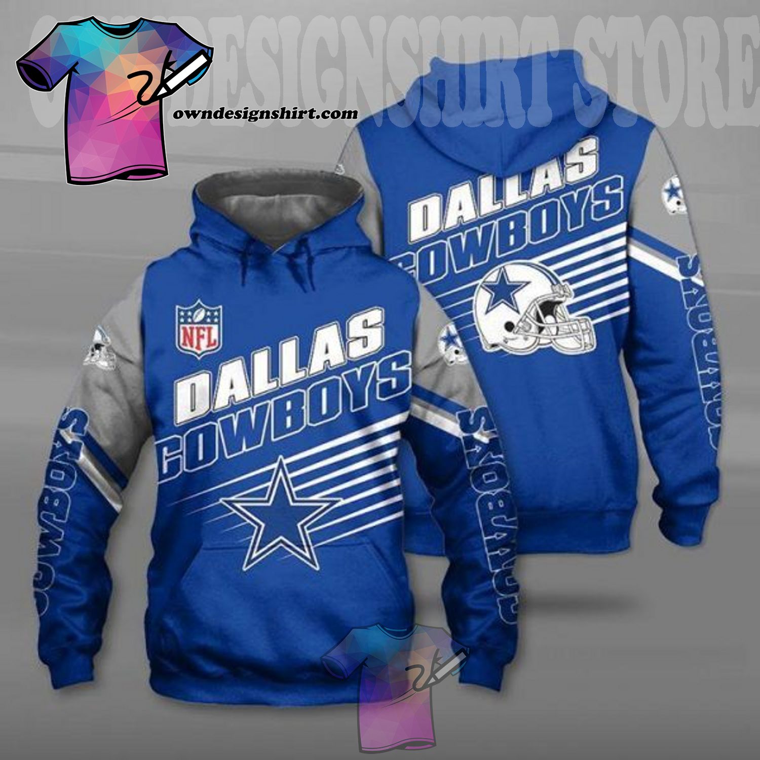 Dallas Cowboys Nfl Custom Name And Number T-Shirt Sweatshirt Hoodie 3D All  Over Print Shirt