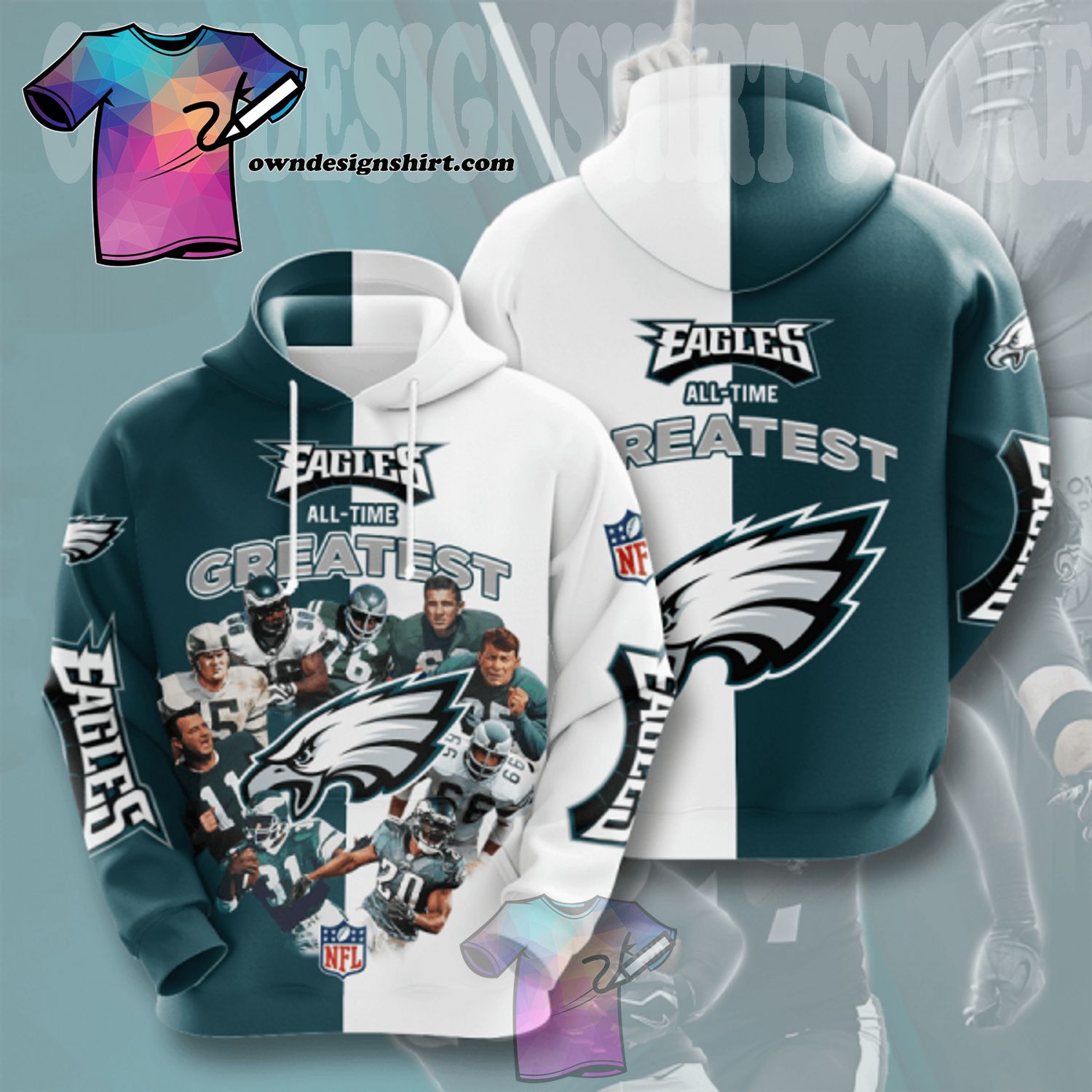 Custom Philadelphia Eagles 3D All Over Print T-Shirt - Inktee