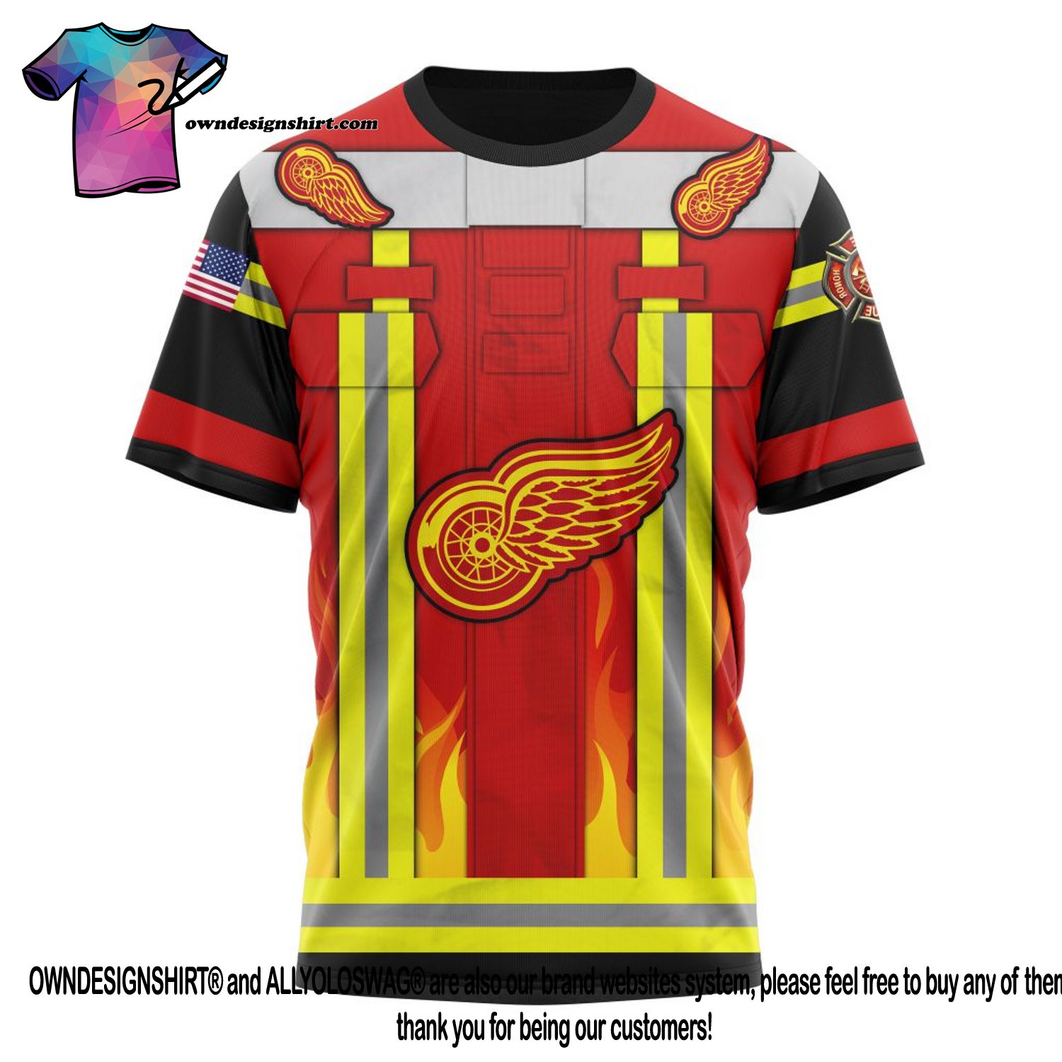Custom Calgary Flames Unisex FireFighter Uniforms Color Sweatshirt