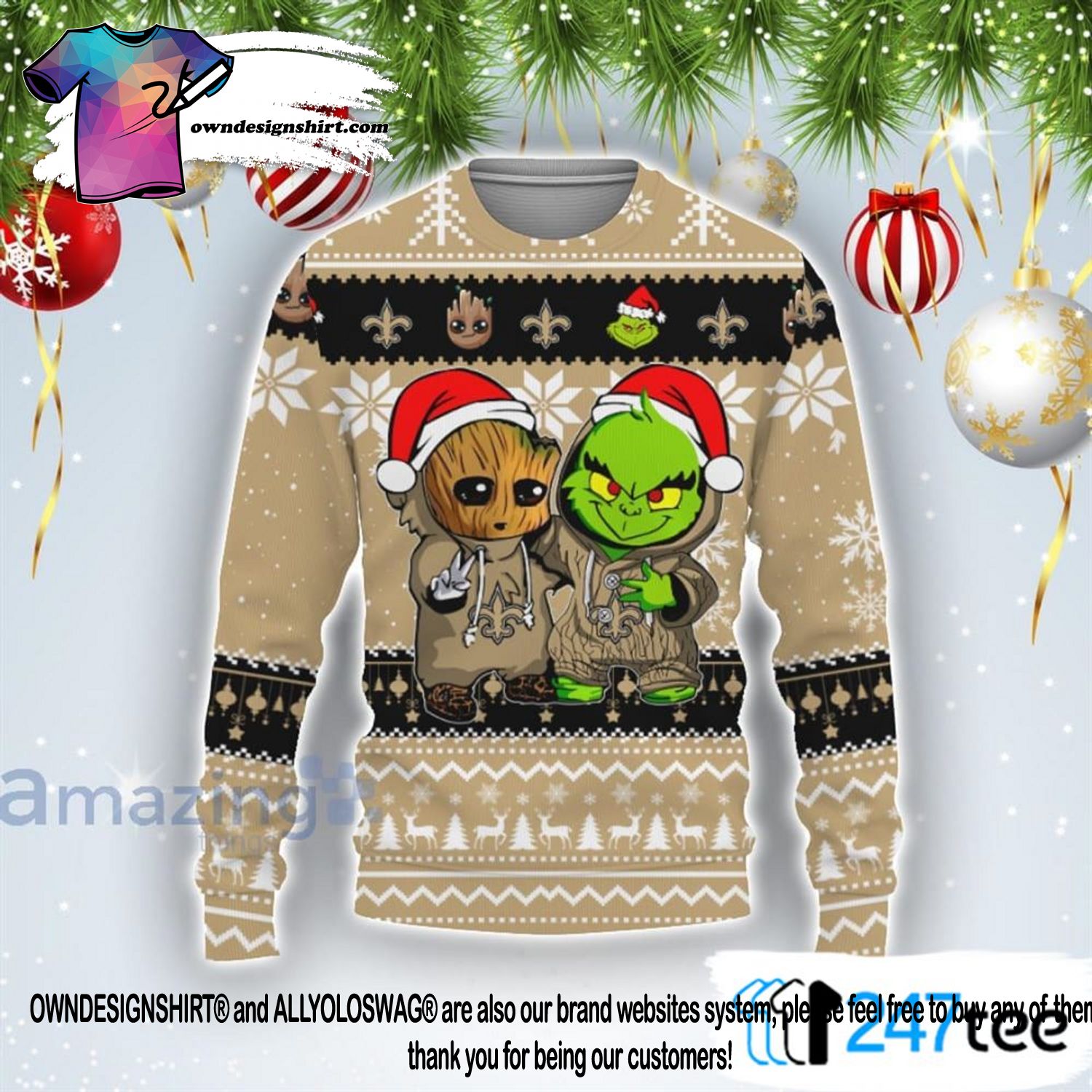 New York Knicks Baby Groot And Grinch Best Friends Football American Ugly  Christmas Sweater