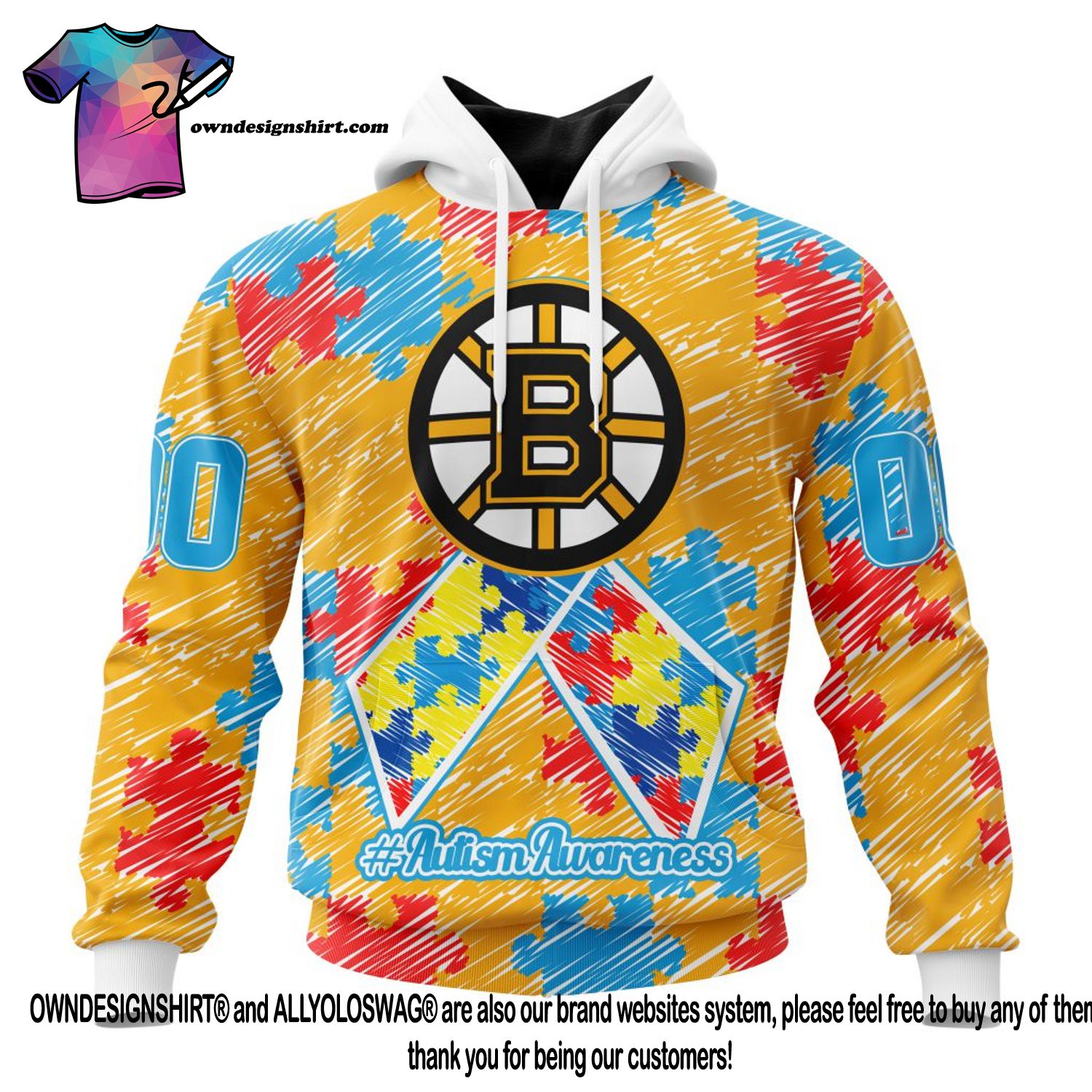 Boston Bruins Logo NHL Teams Hoodie And Pants For Fans Custom Name