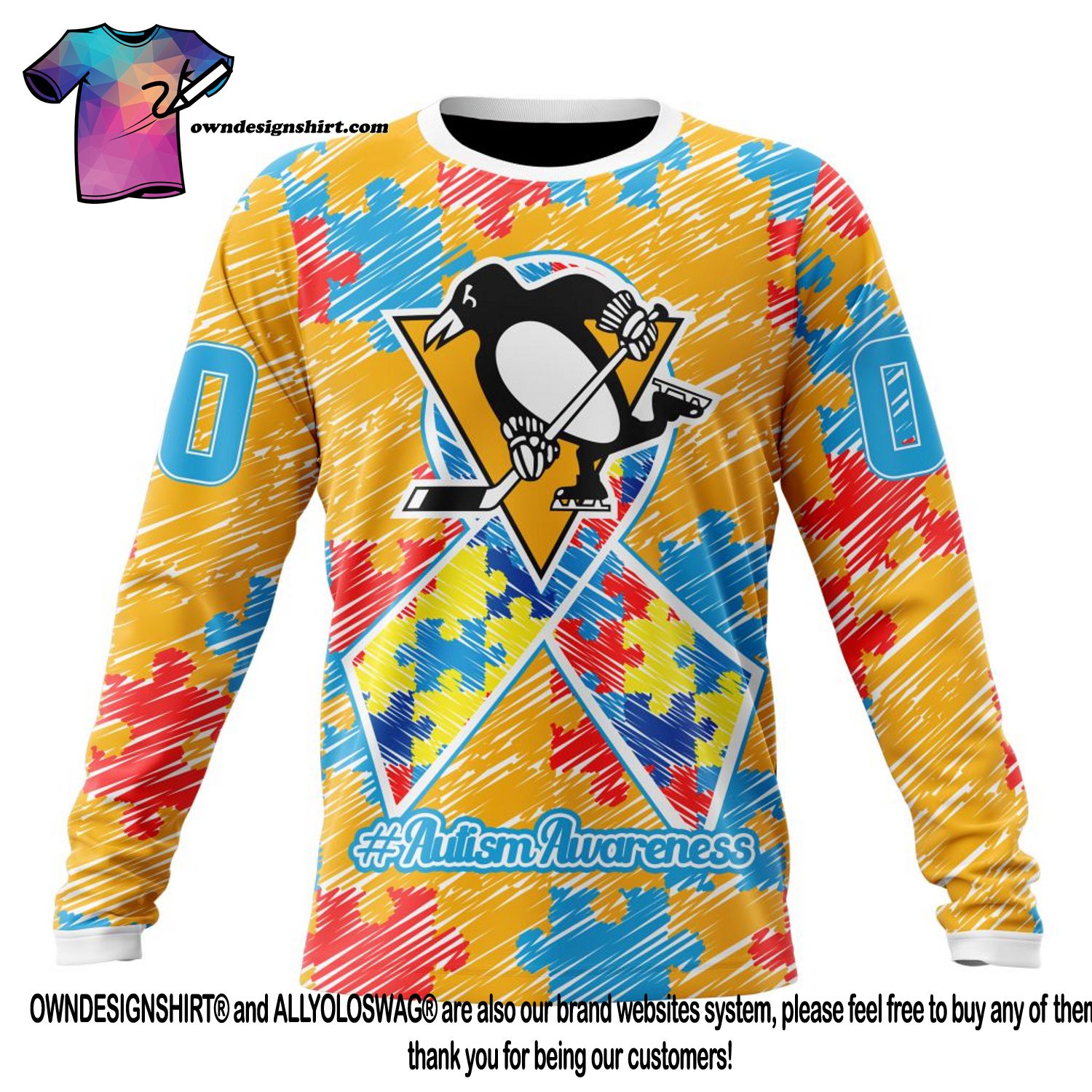 Pittsburgh Penguins NHL Special Autism Awareness Design Hoodie T