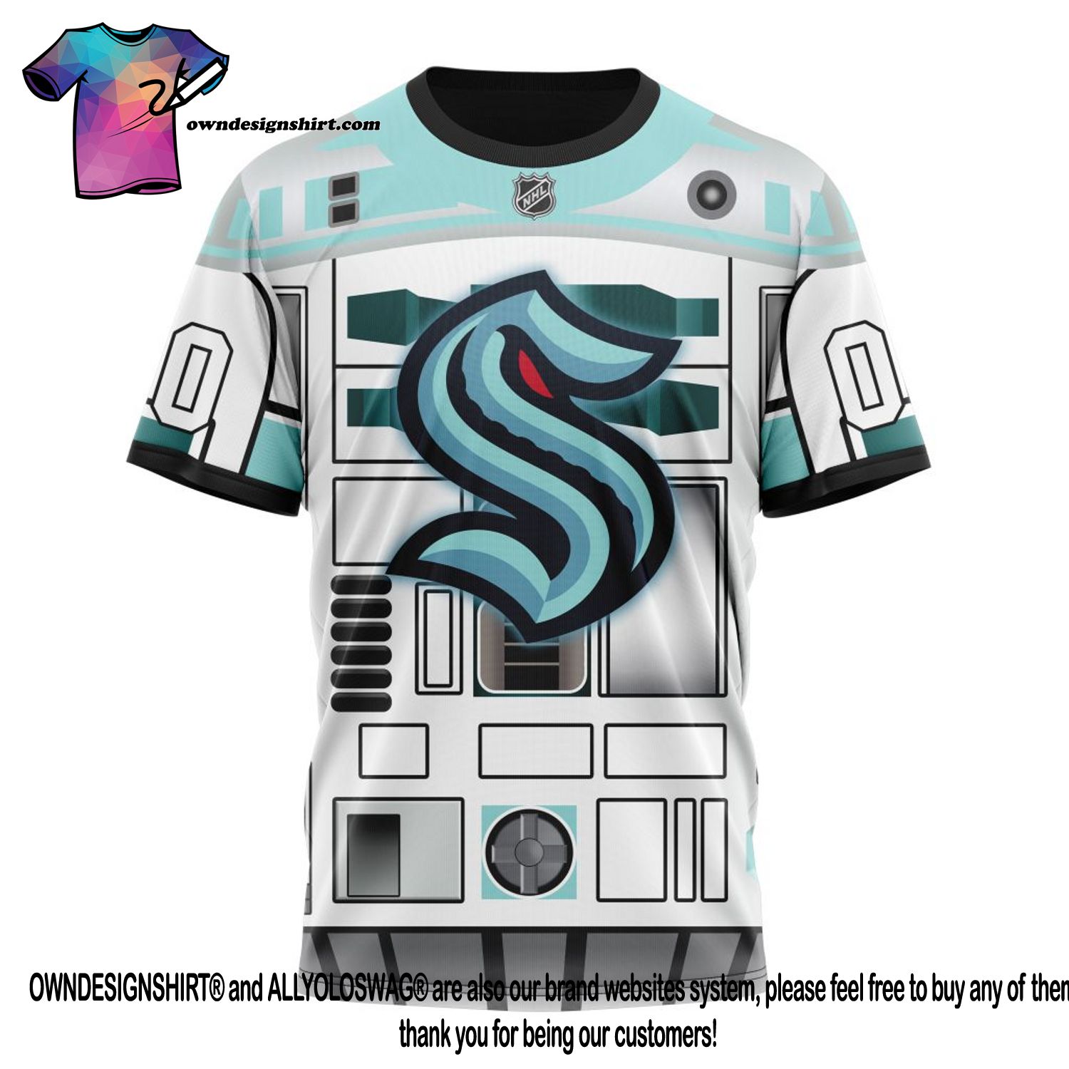Custom Name Number NHL Seattle Kraken Star Wars May The 4th Be