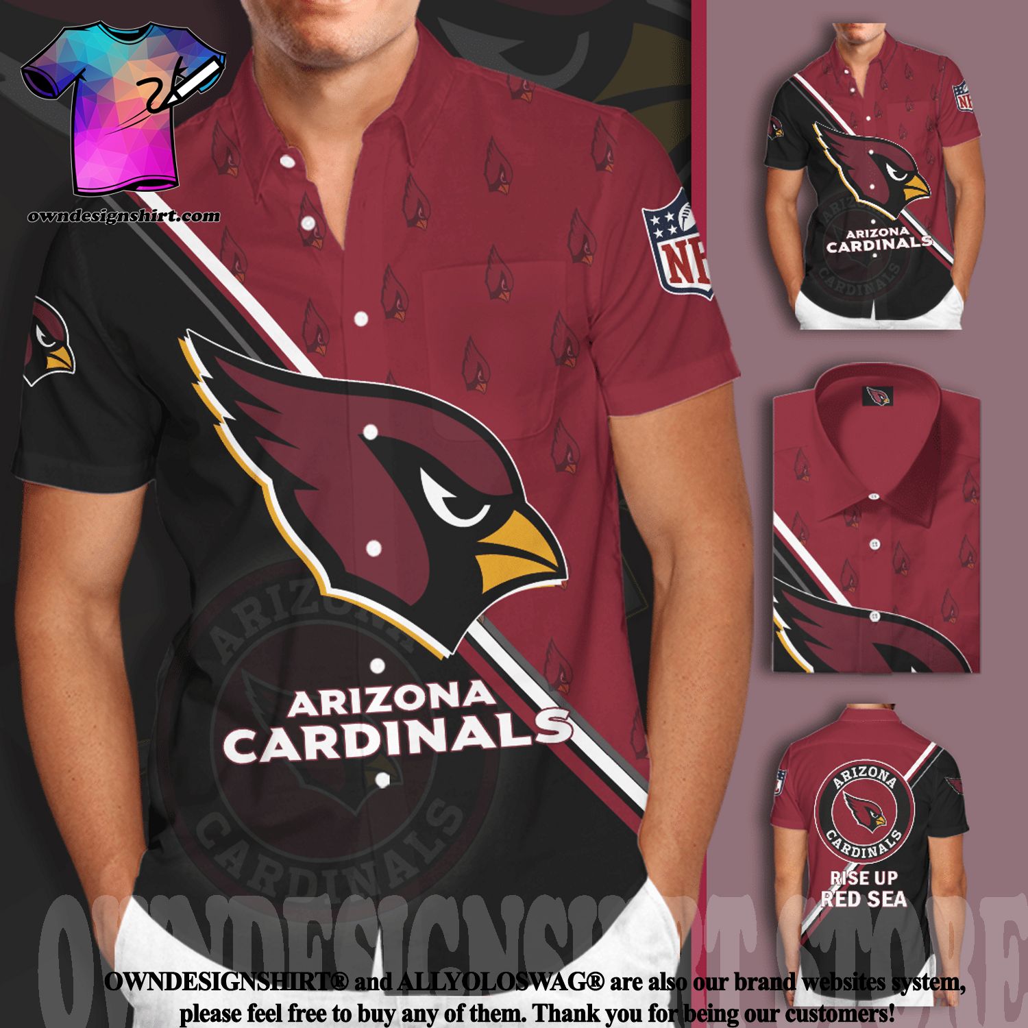 Arizona Cardinals NFL Flower Logo Colorful Hawaiian Shirt