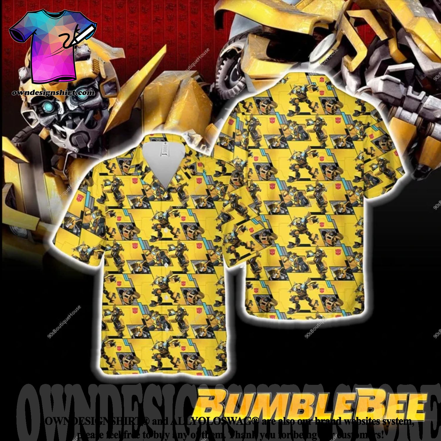 Bumble Bee Transformers All Over Print Hawaiian Shirt