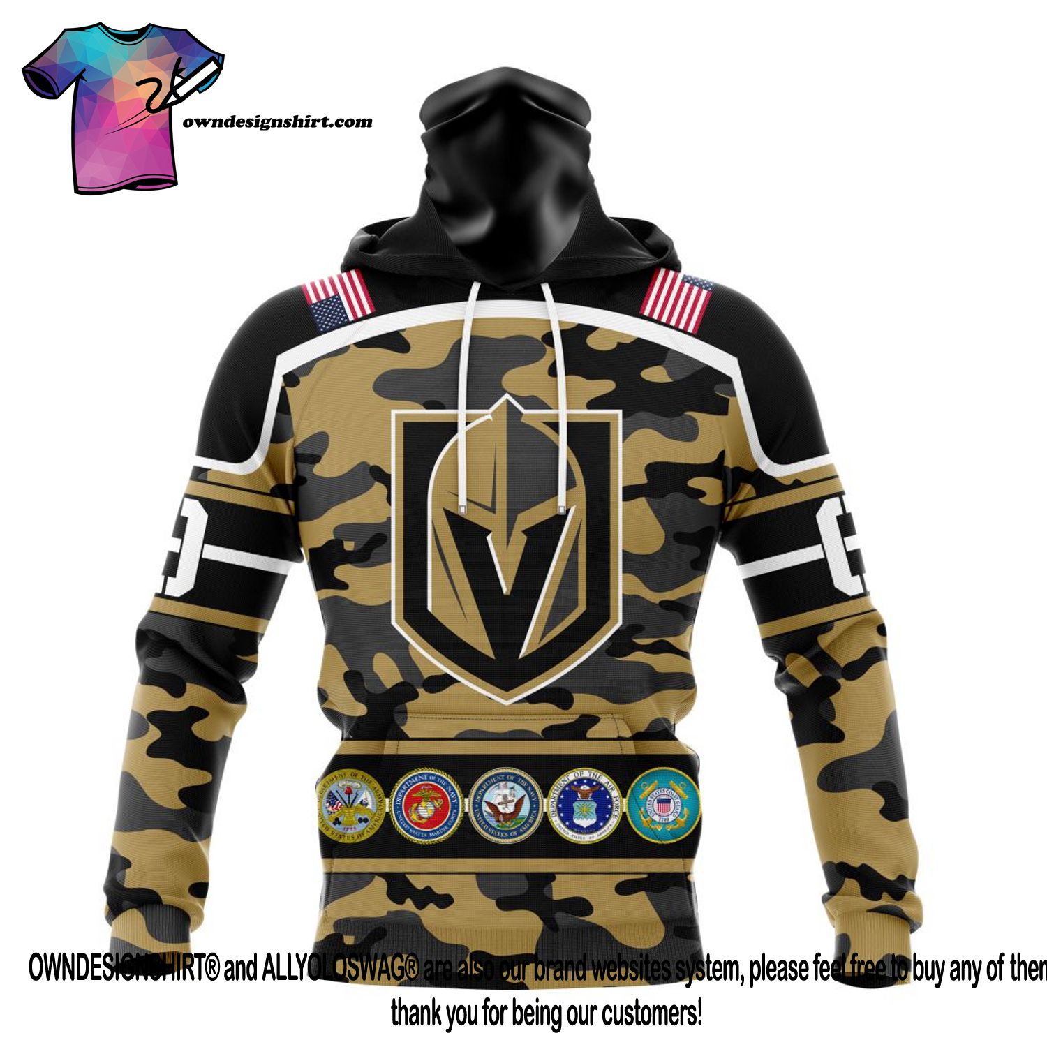 NHL Vegas Golden Knights Special Camo Design For Veterans Day 3D