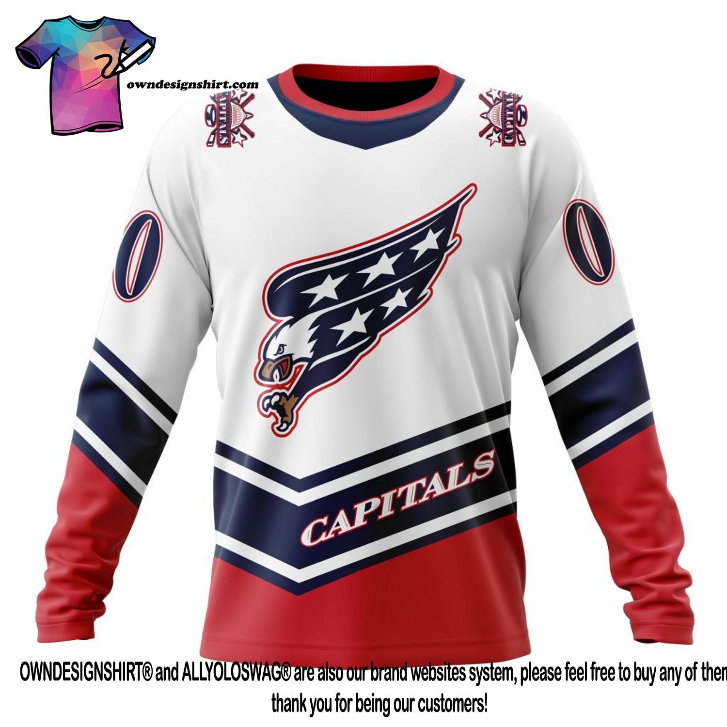 Tops, Vintage Washington Capitals Sweatshirt Nhl Washington Capitals  Hockey Shirt