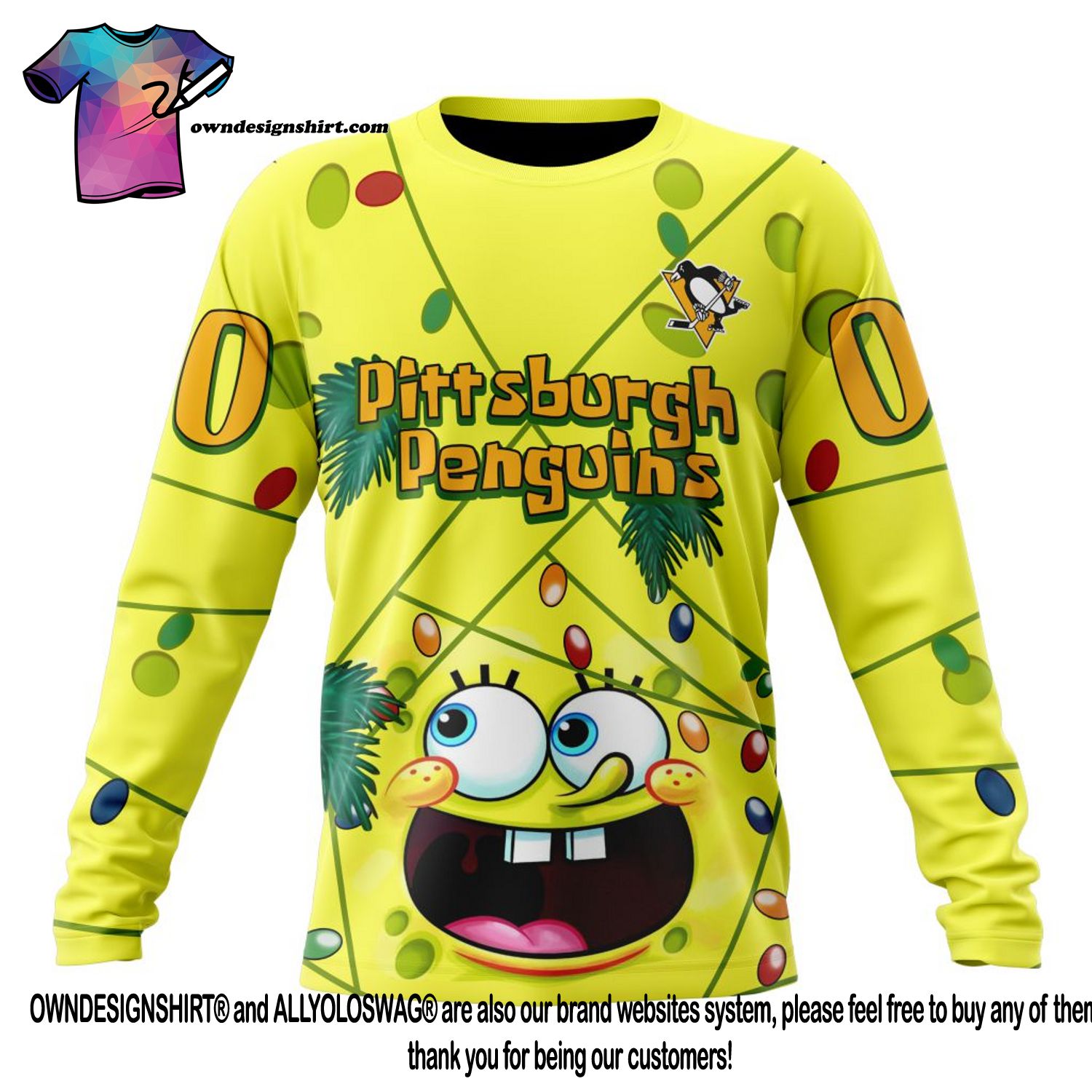 Custom Womens Penguins Shirt 3D SpongeBob Pittsburgh Penguins Gift -  Personalized Gifts: Family, Sports, Occasions, Trending