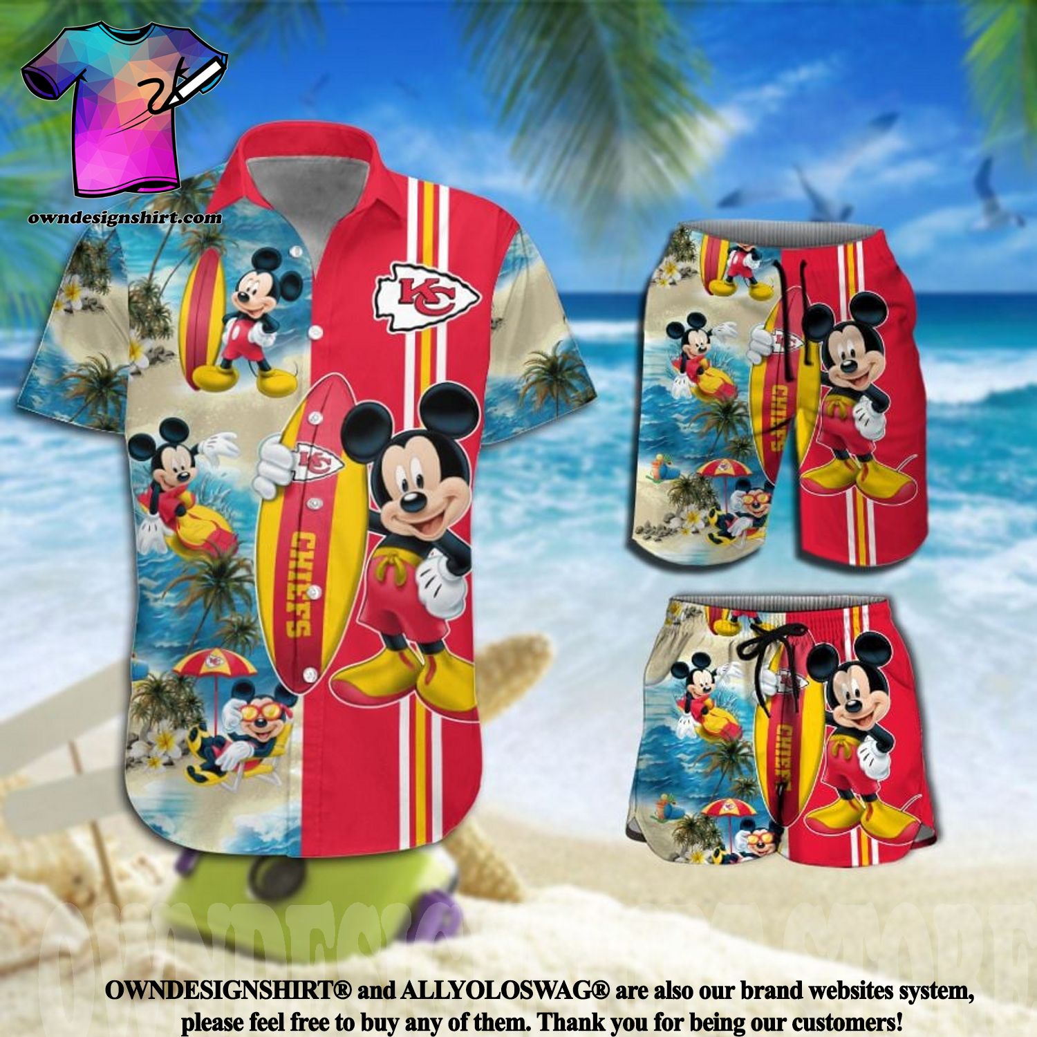 Mickey Mouse Kansas City Chiefs Hawaiian Shirt Vacation Kc Chiefs