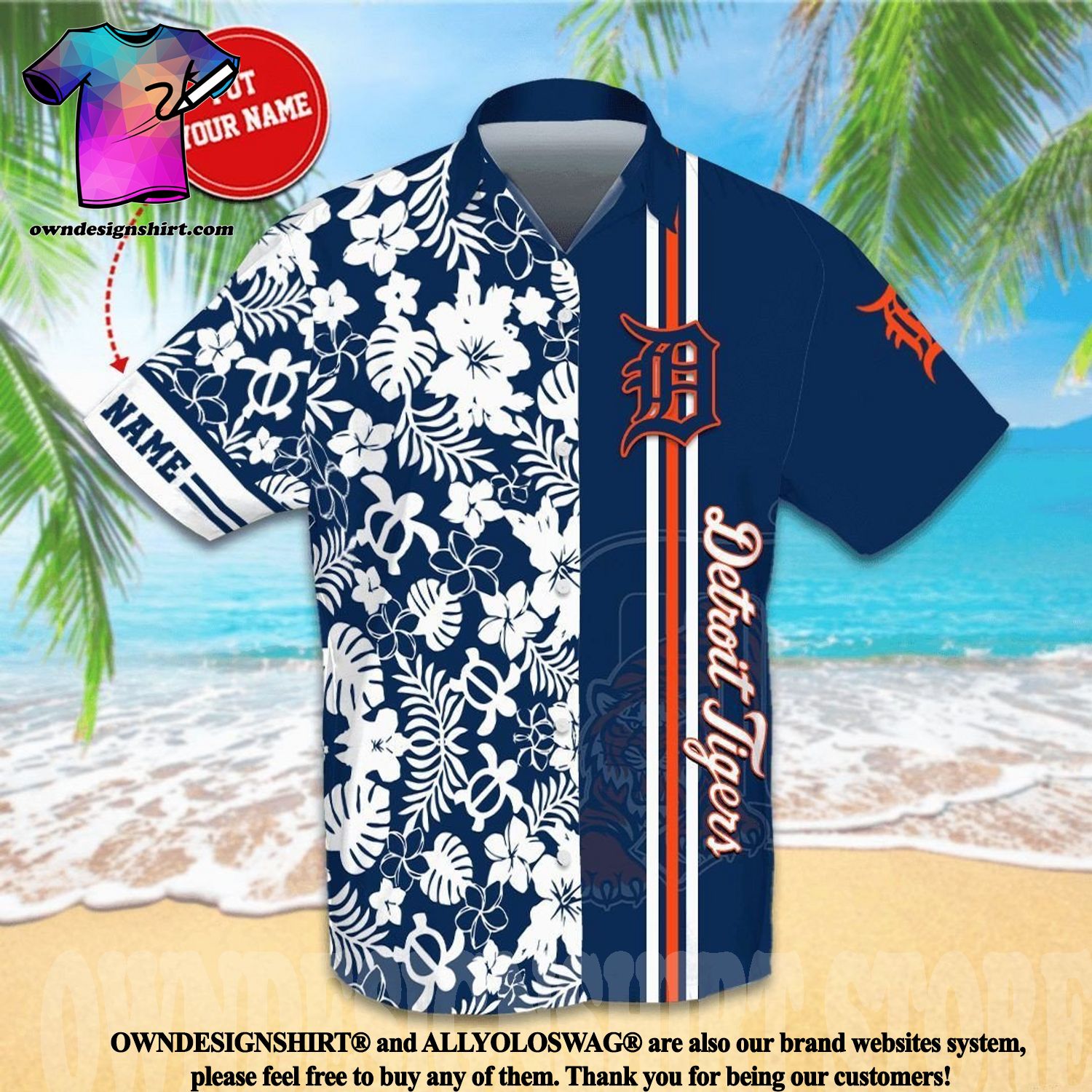 Detroit Tigers MLB Hawaiian Shirt Umbrellas (For Sun) Aloha Shirt