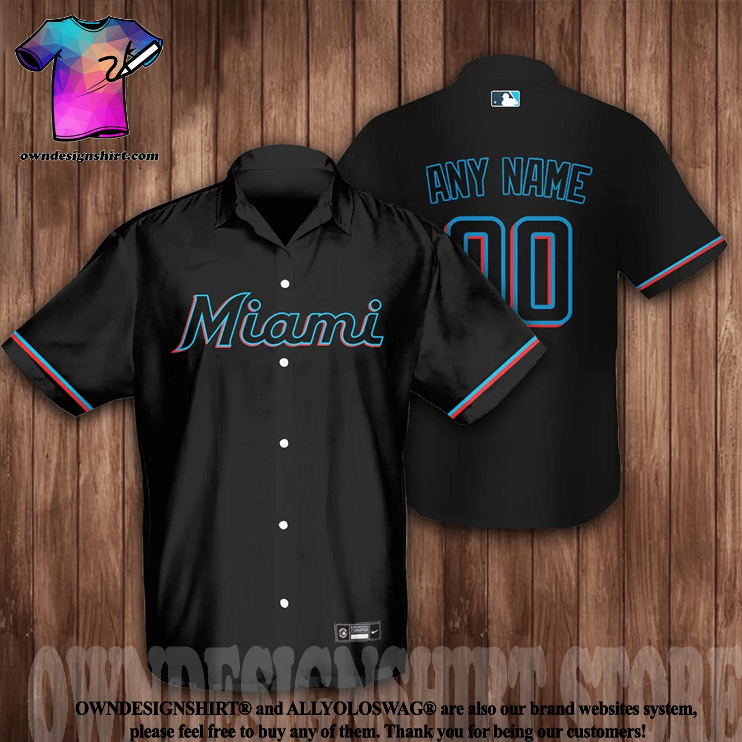 The best selling] Personalized Miami Marlins Baseball All Over
