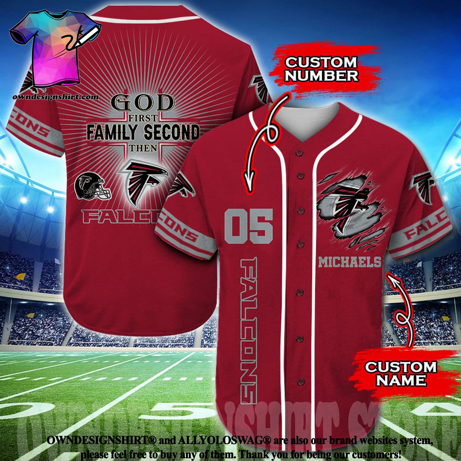 Atlanta Falcons Baseball Jersey Attractive Atlanta Falcons Gift -  Personalized Gifts: Family, Sports, Occasions, Trending