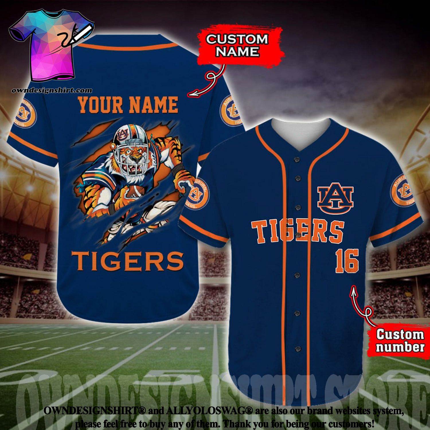 Auburn Tigers Customizable College Baseball Jersey – Best Sports Jerseys