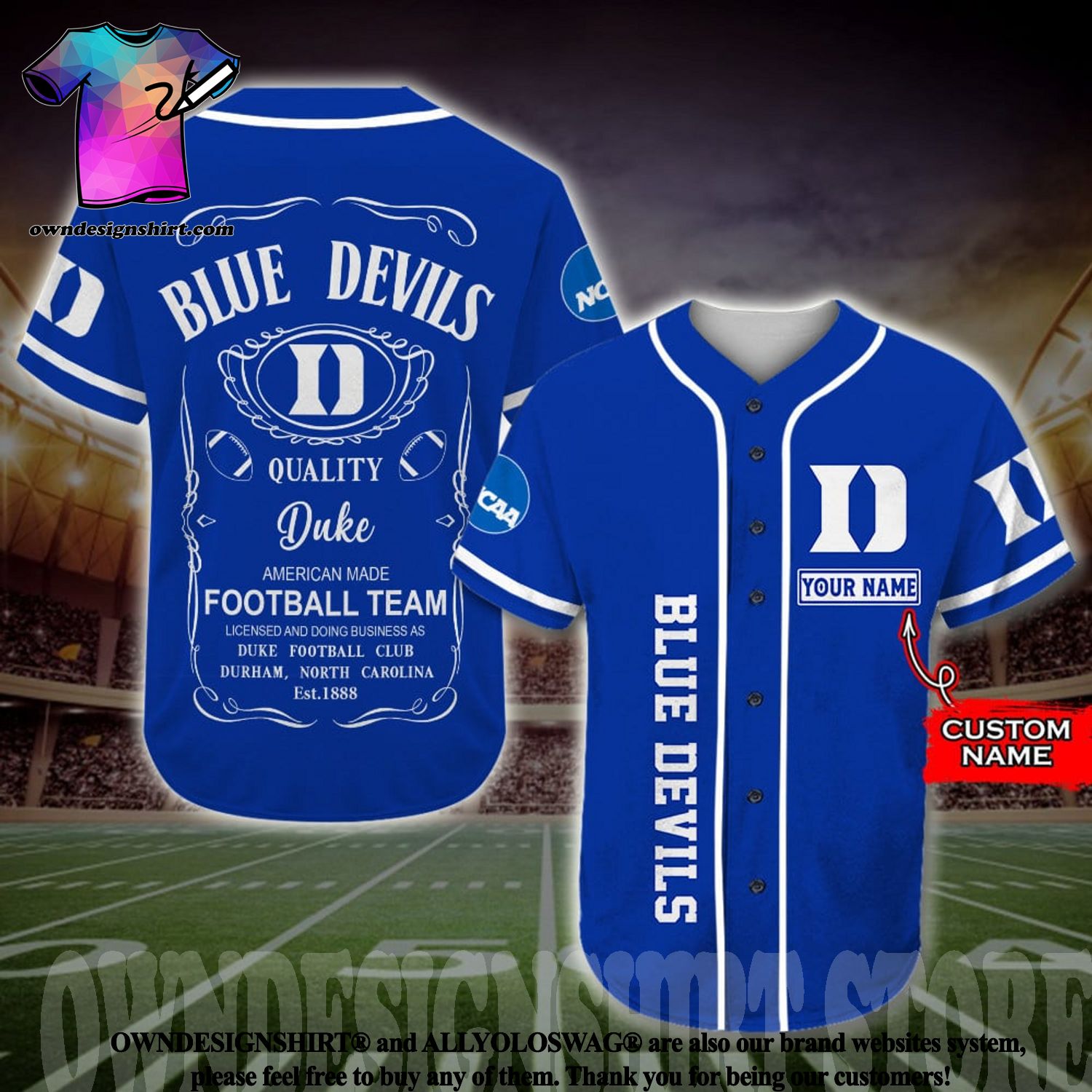 Available] Buy New Custom Duke Blue Devils Jersey Royal