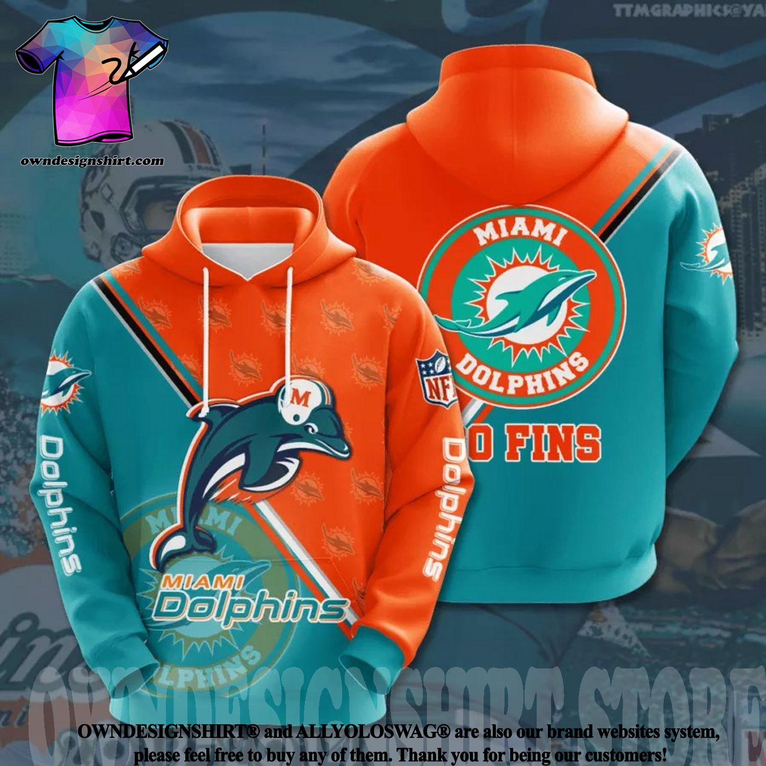 Nike Logo Miami Dolphins Shirt - High-Quality Printed Brand