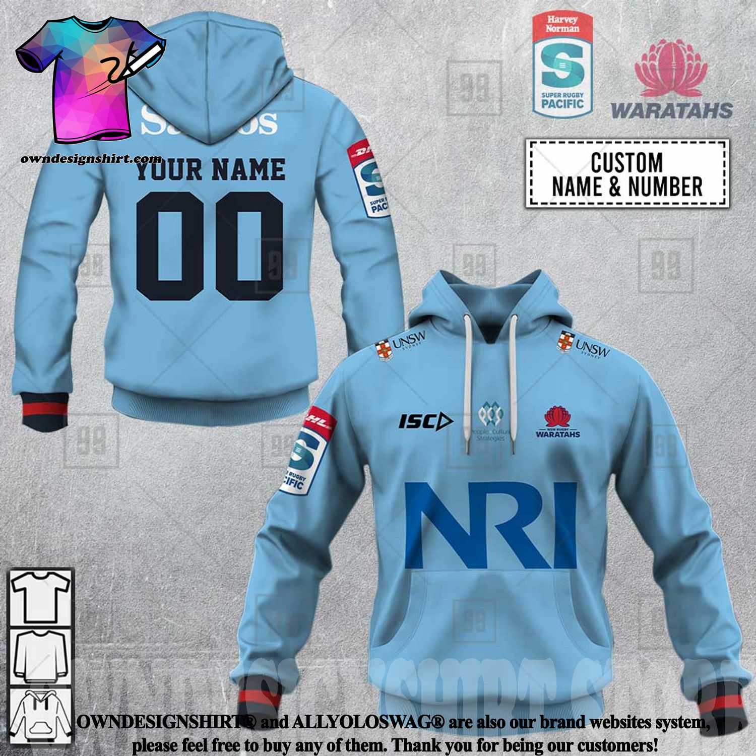 BEST Super Rugby WARATAHS 2021 Home Jersey, Personalized Name & Number 3D  Hoodie