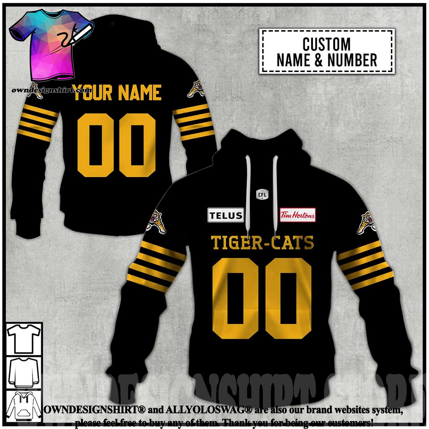 Personalized Football Club CFL Hamilton Tiger Cats baseball jersey -  LIMITED EDITION