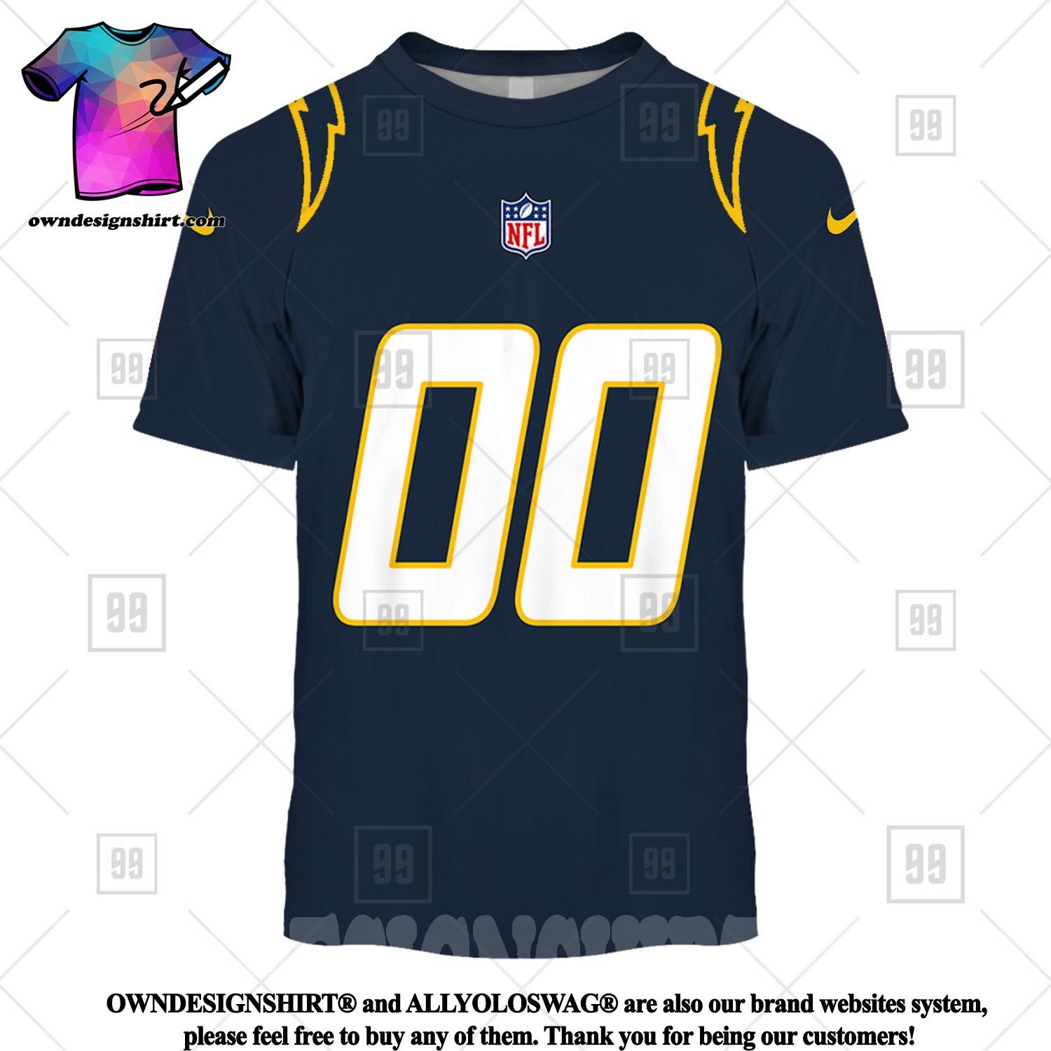 Custom Los Angeles Chargers Jersey Navy - Ingenious Gifts Your Whole Family