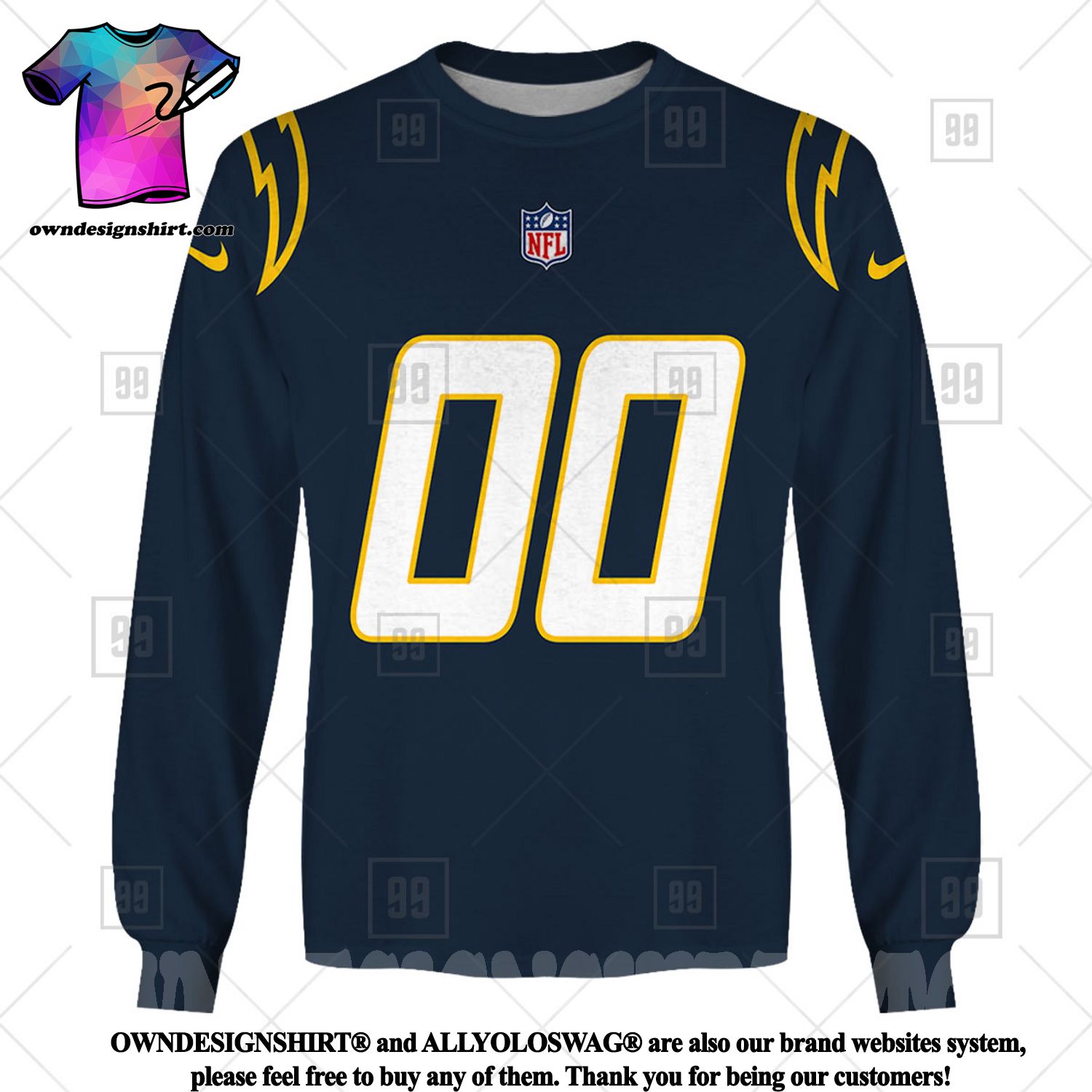 Custom Los Angeles Chargers Jersey Navy - Ingenious Gifts Your