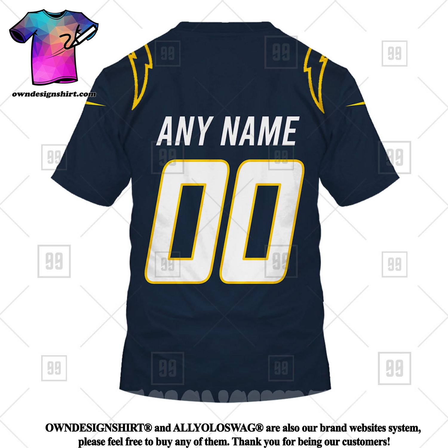 Custom Los Angeles Chargers Jersey Blue - Ingenious Gifts Your Whole Family