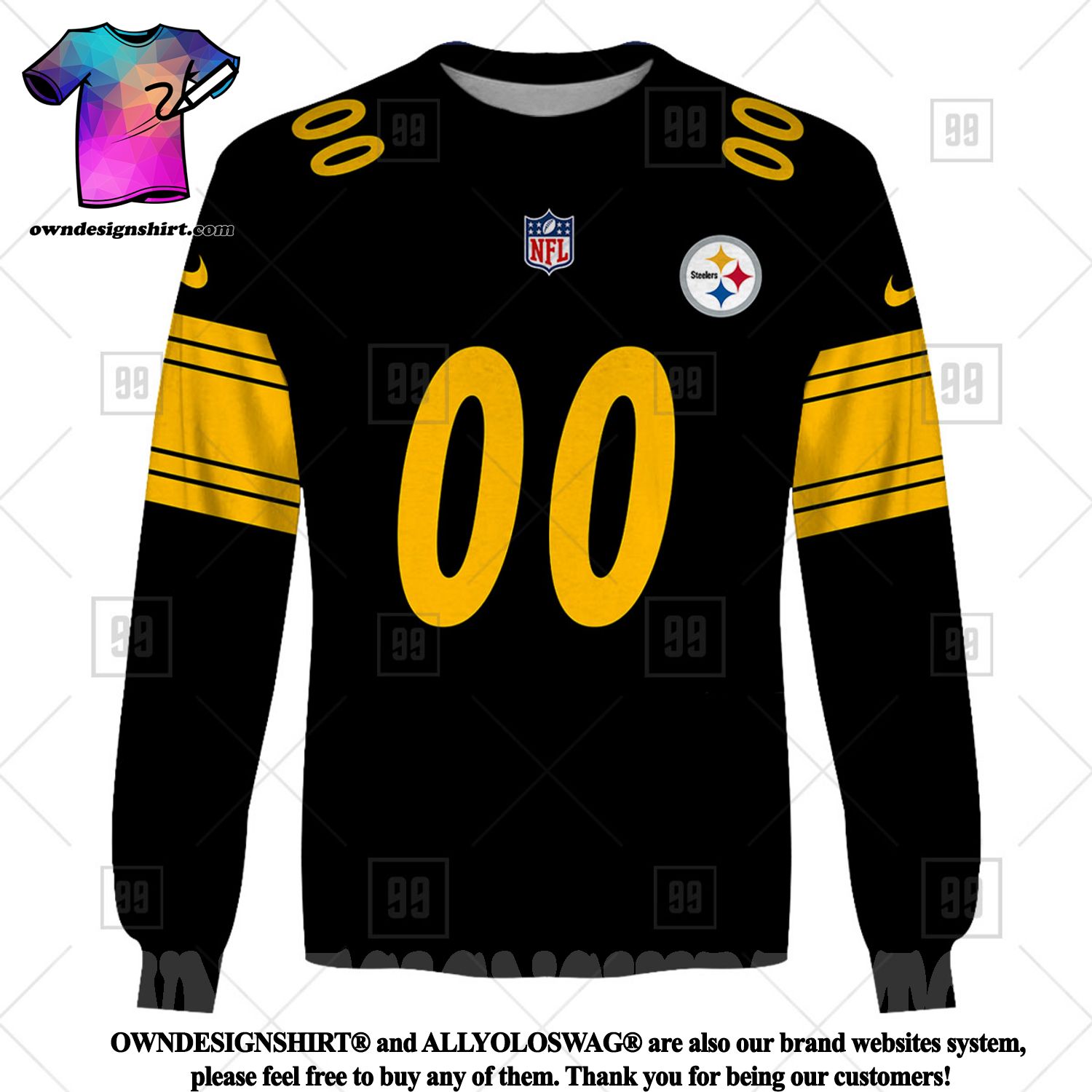 Pittsburgh Steelers Nike Replica Alternate Custom Jersey