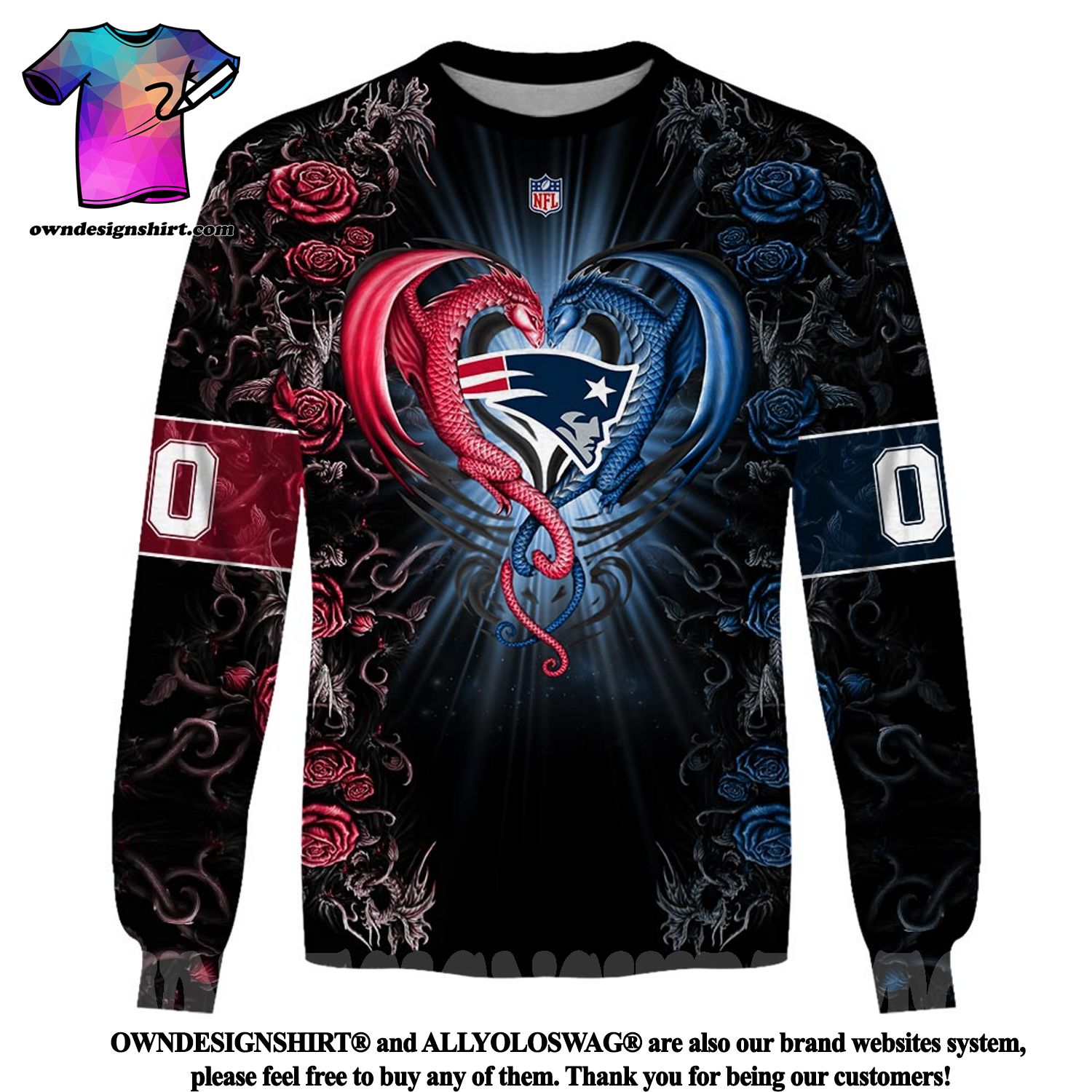 The best selling] Personalized NFL Rose Dragon New England Patriots Best  Outfit Shirt