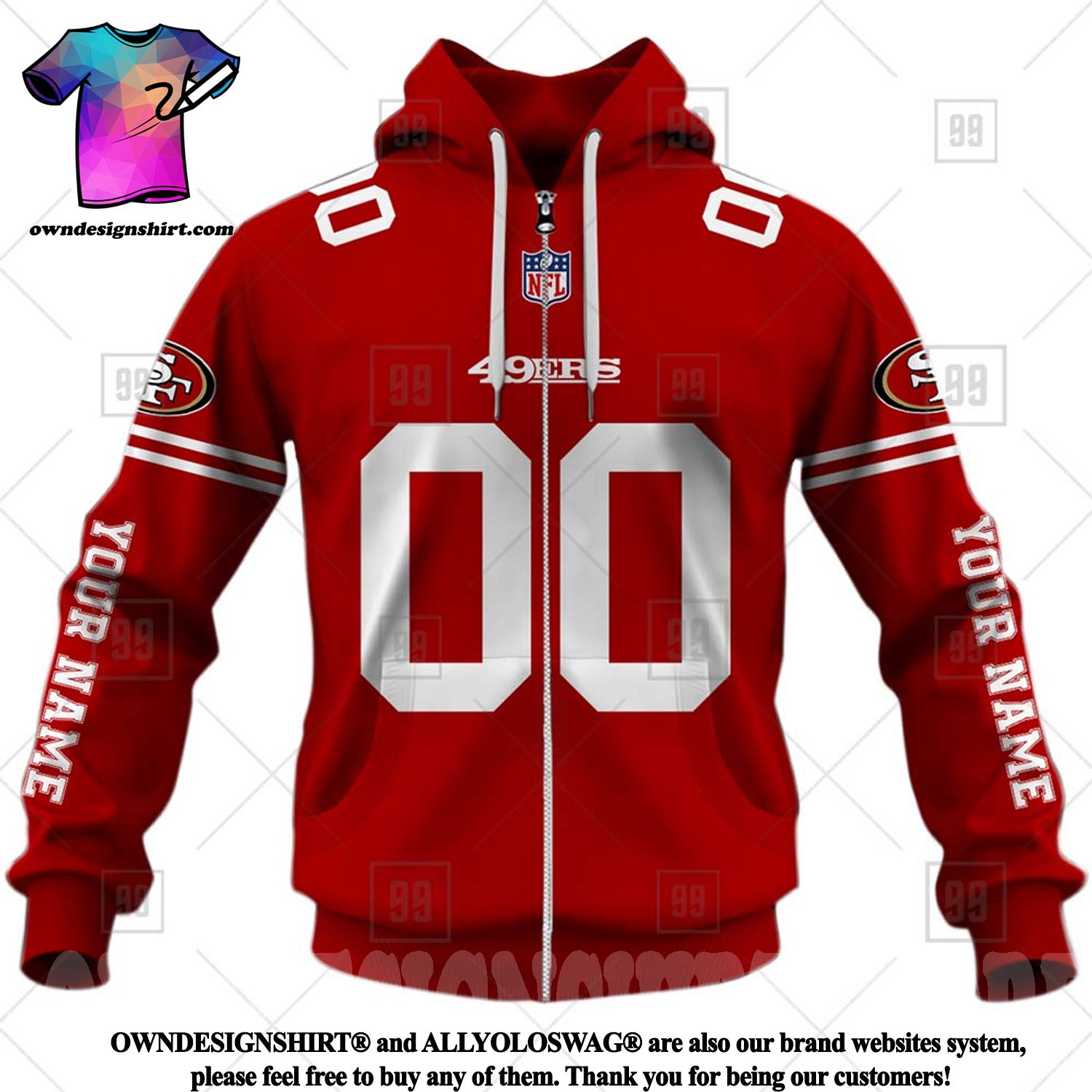 49ers Hoodie 3D USA Flag San Francisco 49ers Gift - Personalized