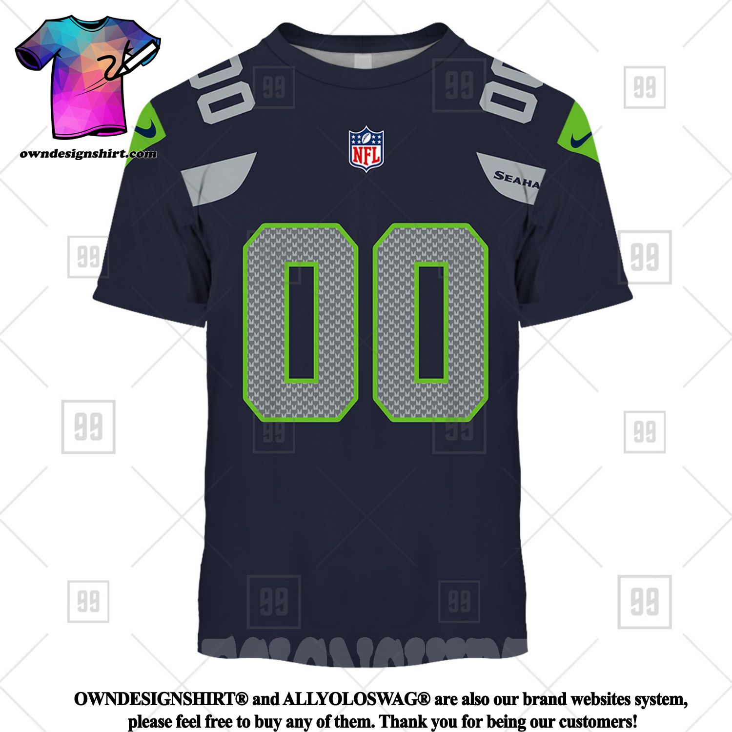 NEW National Football League Seattle Seahawks Personalized Baseball Jersey  Shirt - M