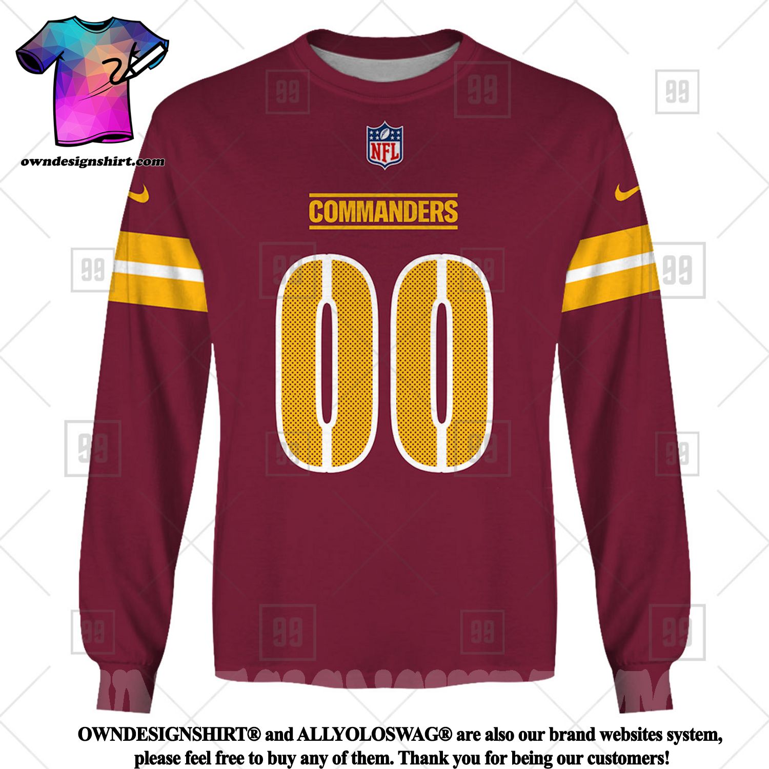 Washington Commanders Nike Game Team Colour Jersey - Custom