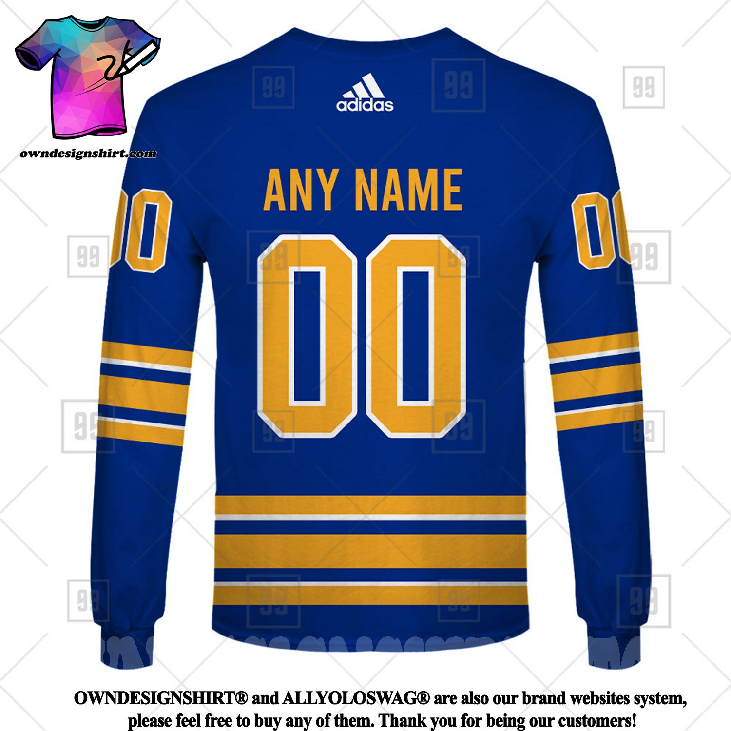 Custom Name And Number NHL Buffalo Sabres Mix Jersey 2023 Tshirt