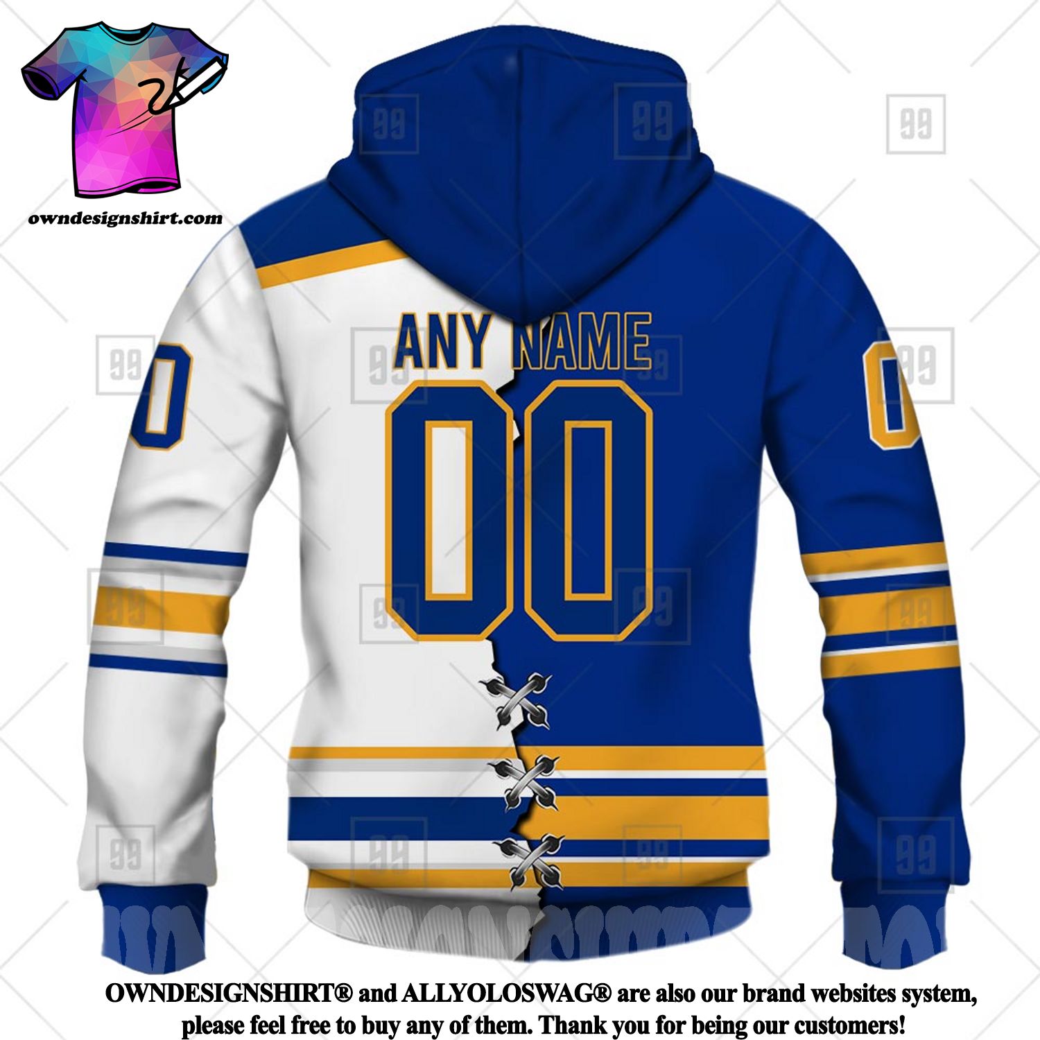NHL Tampa Bay Lightning Mix Jersey Custom Personalized Hoodie T