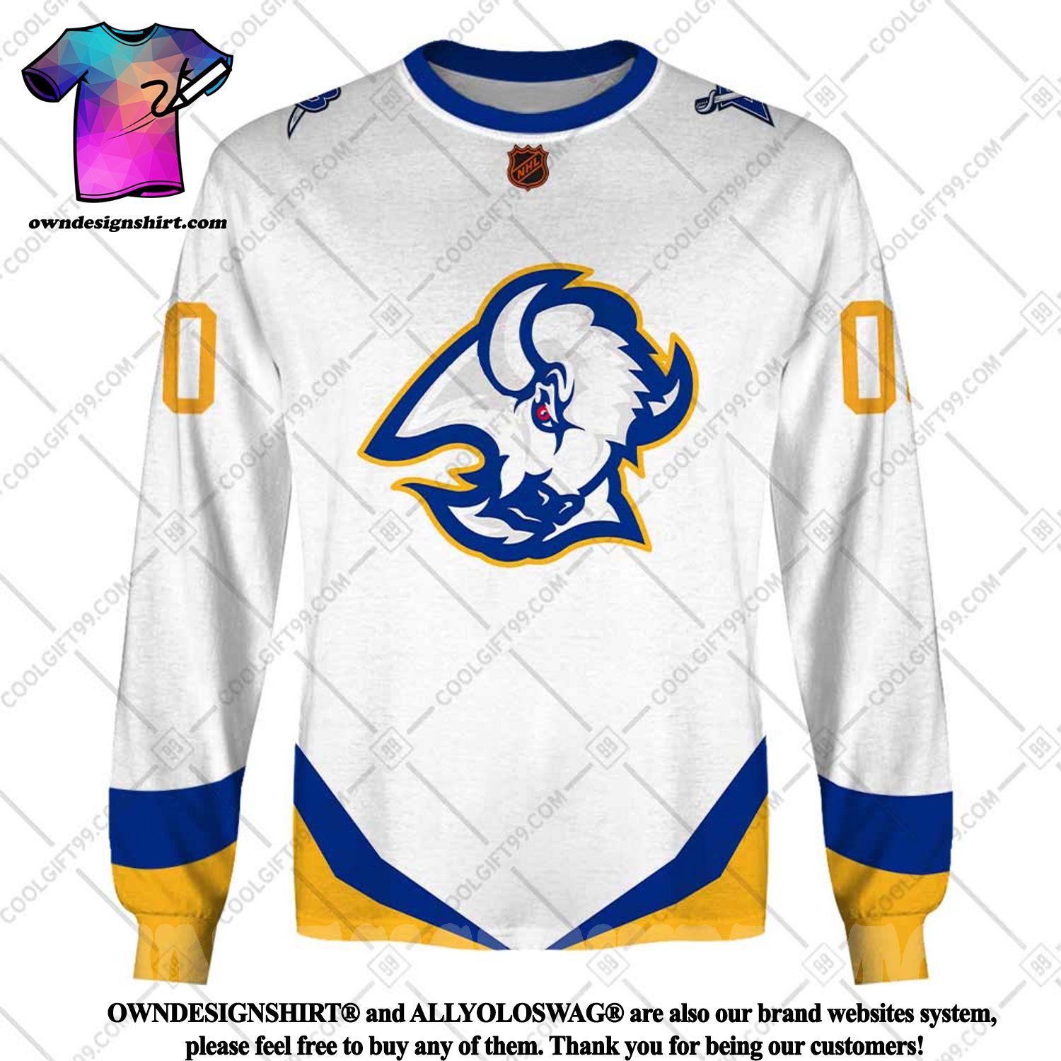 Sabres' Reverse Retro brings 'goat head' to royal blue and gold