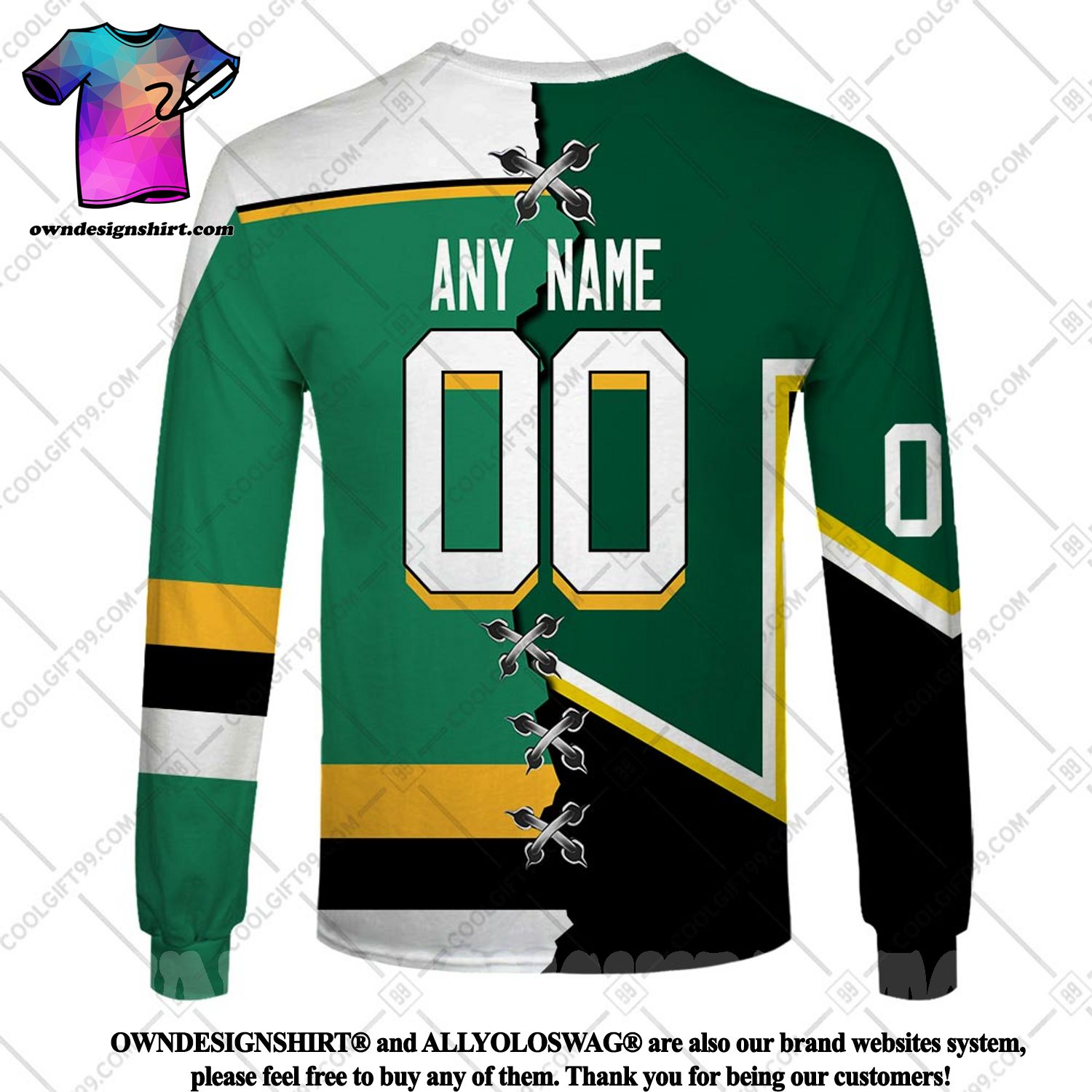 Top-selling item] Custom Minnesota North Stars Full Printing Hockey Jersey