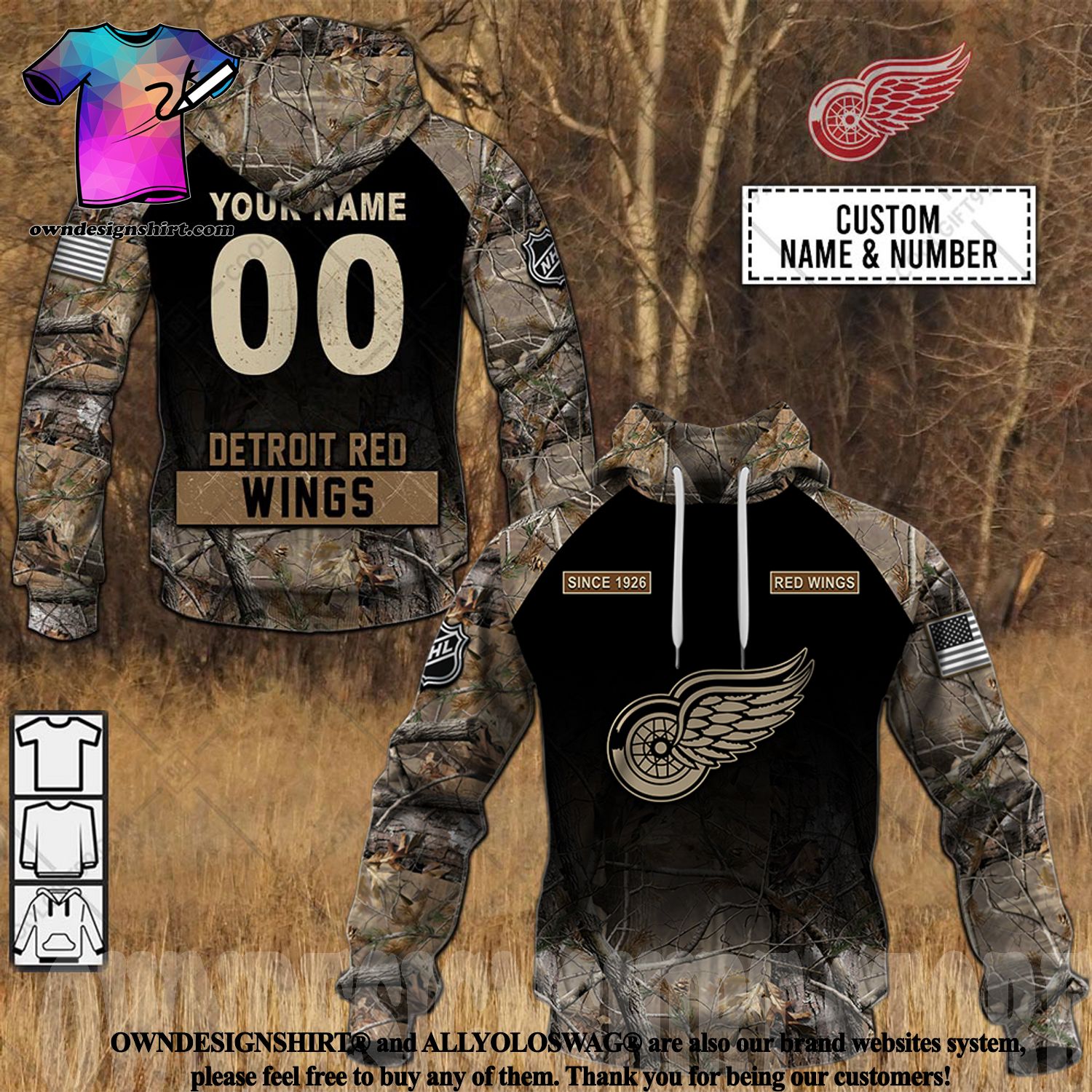 The best selling] Personalized NHL Detroit Red Wings Camouflage Style All  Over Print Shirt