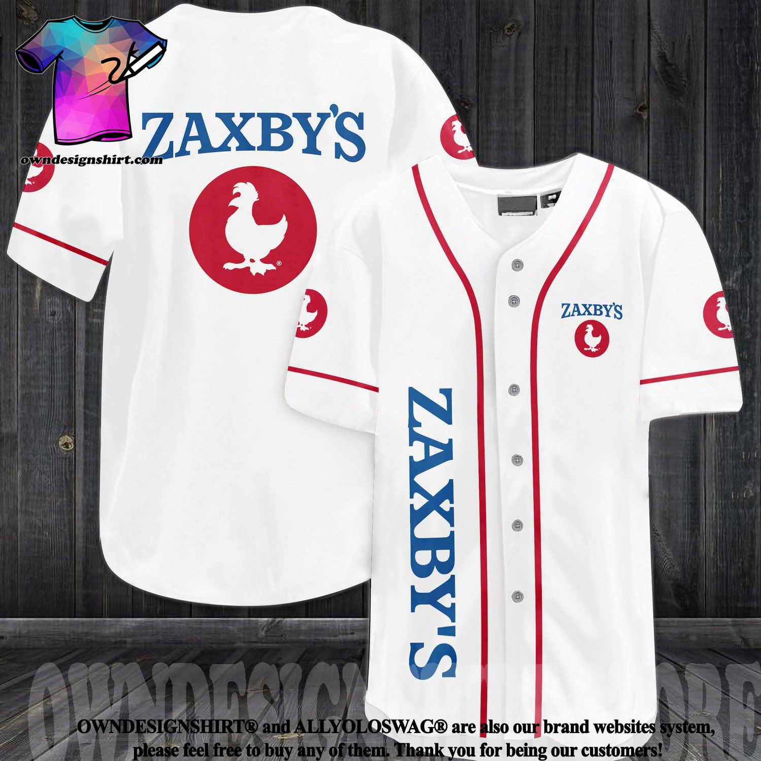 The best selling] Zaxby's All Over Printed Unisex Baseball Jersey